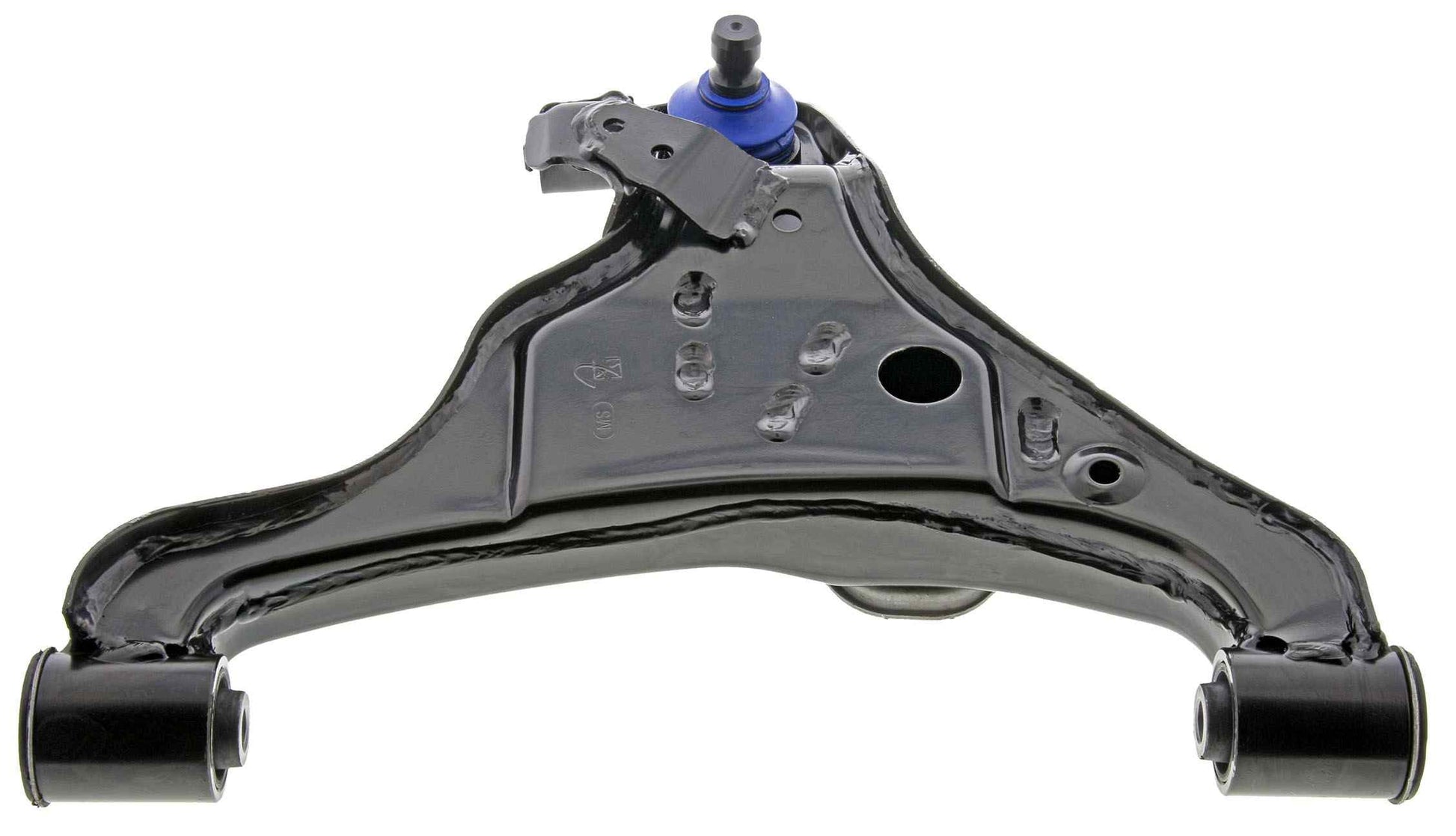 Angle View of Front Left Suspension Control Arm and Ball Joint Assembly MEVOTECH CMS30124