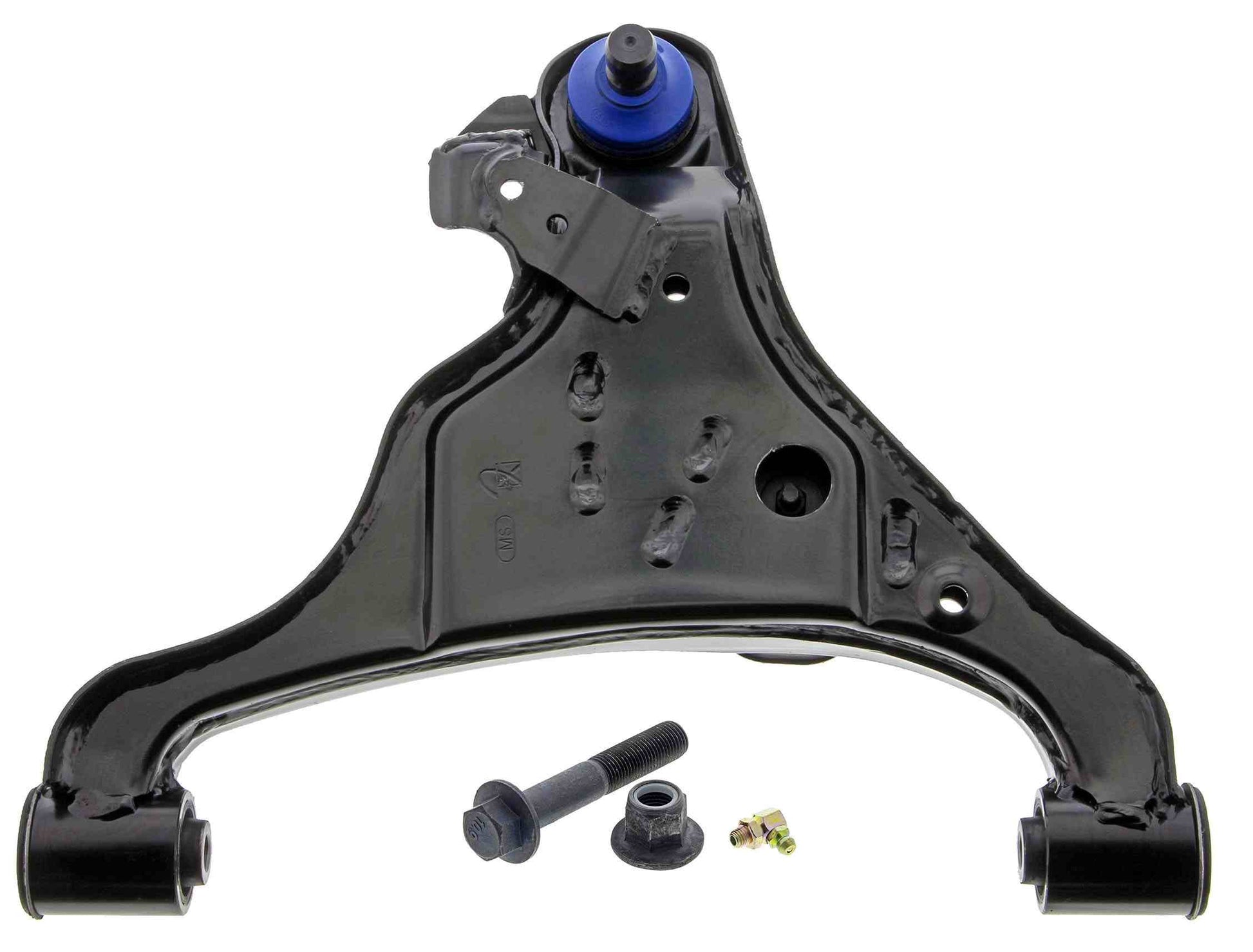 Front View of Front Left Suspension Control Arm and Ball Joint Assembly MEVOTECH CMS30124