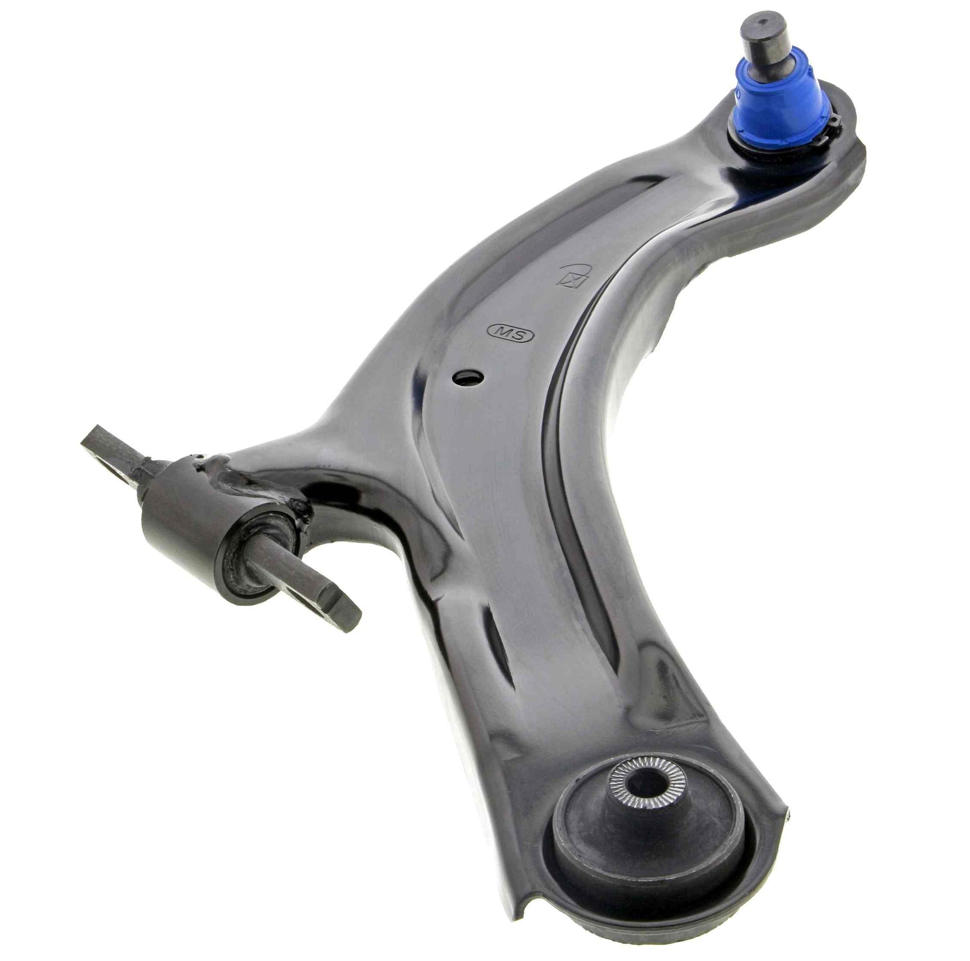 Angle View of Front Right Suspension Control Arm and Ball Joint Assembly MEVOTECH CMS30195