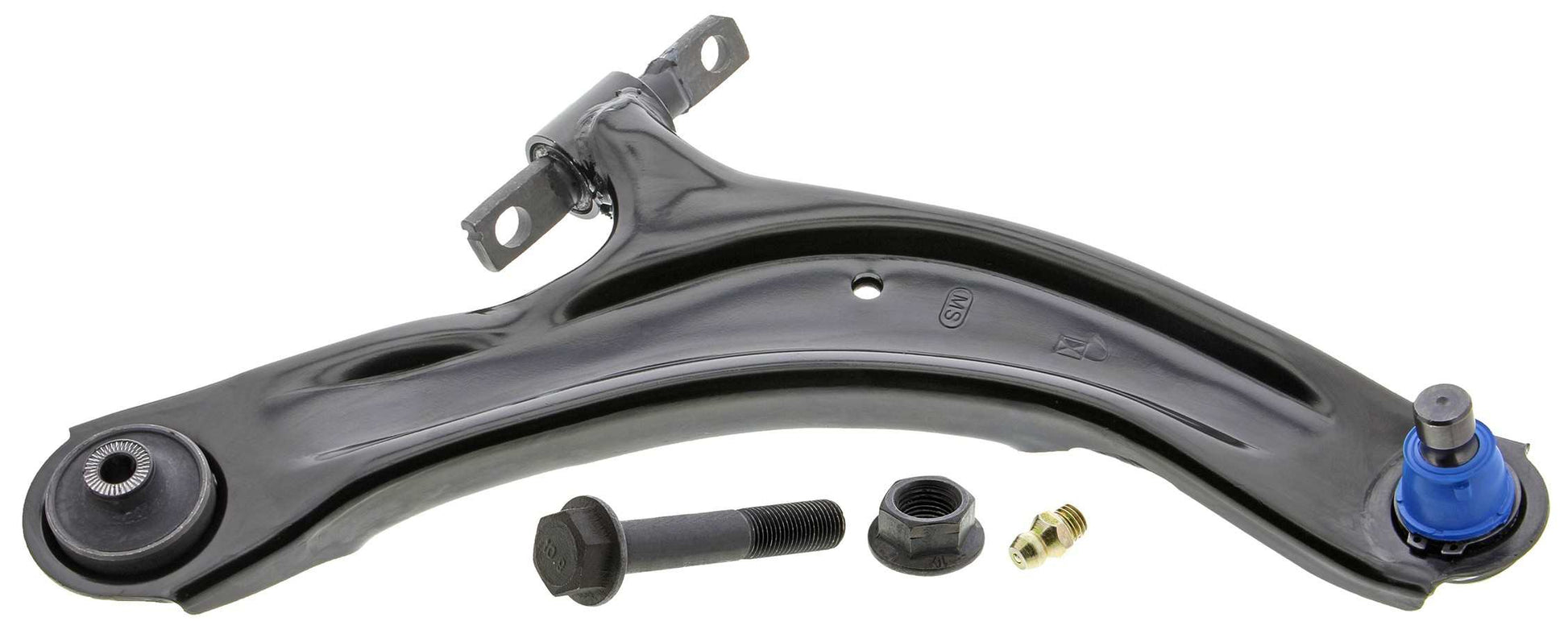 Front View of Front Right Suspension Control Arm and Ball Joint Assembly MEVOTECH CMS30195