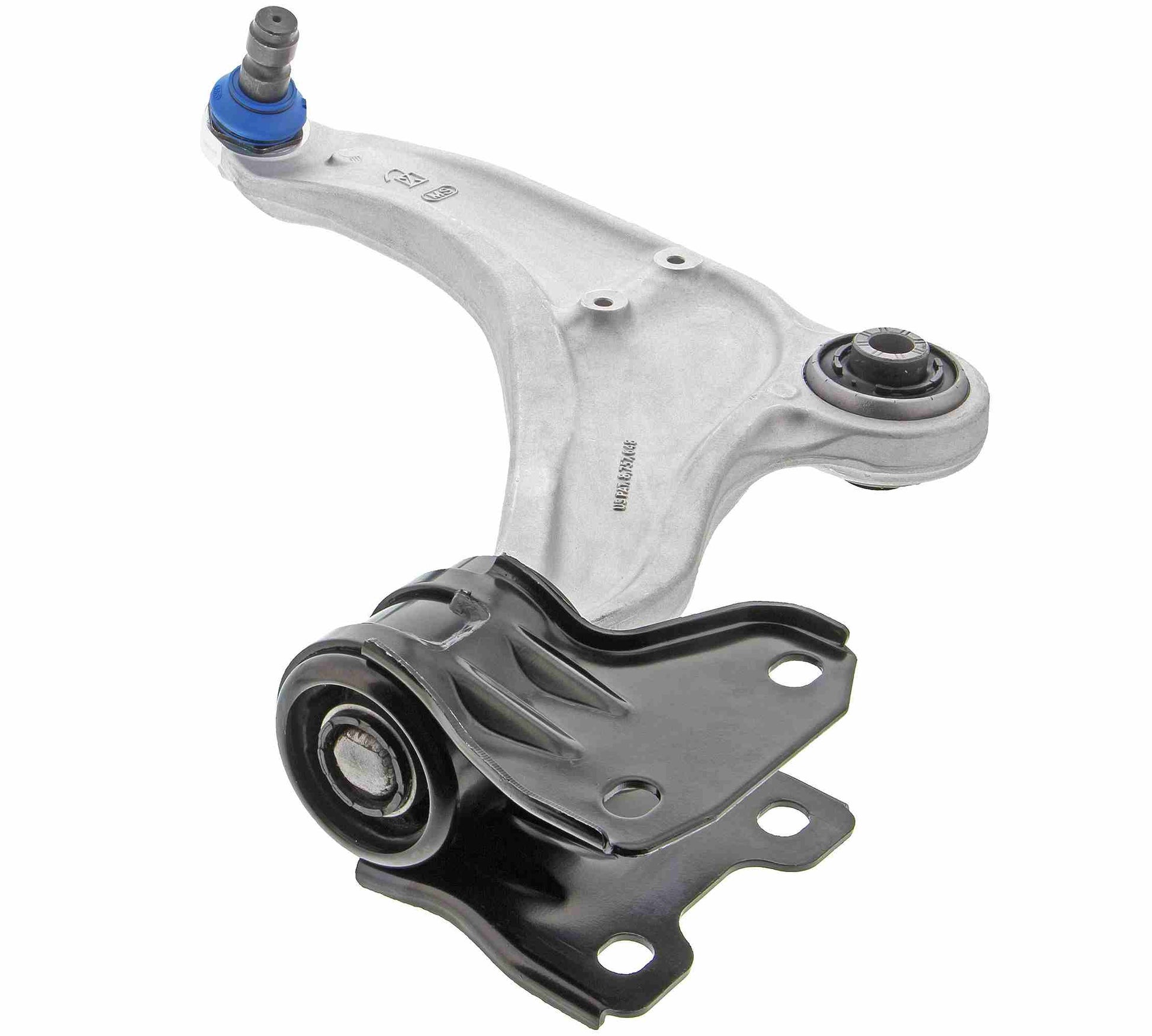 Angle View of Front Left Suspension Control Arm and Ball Joint Assembly MEVOTECH CMS401247