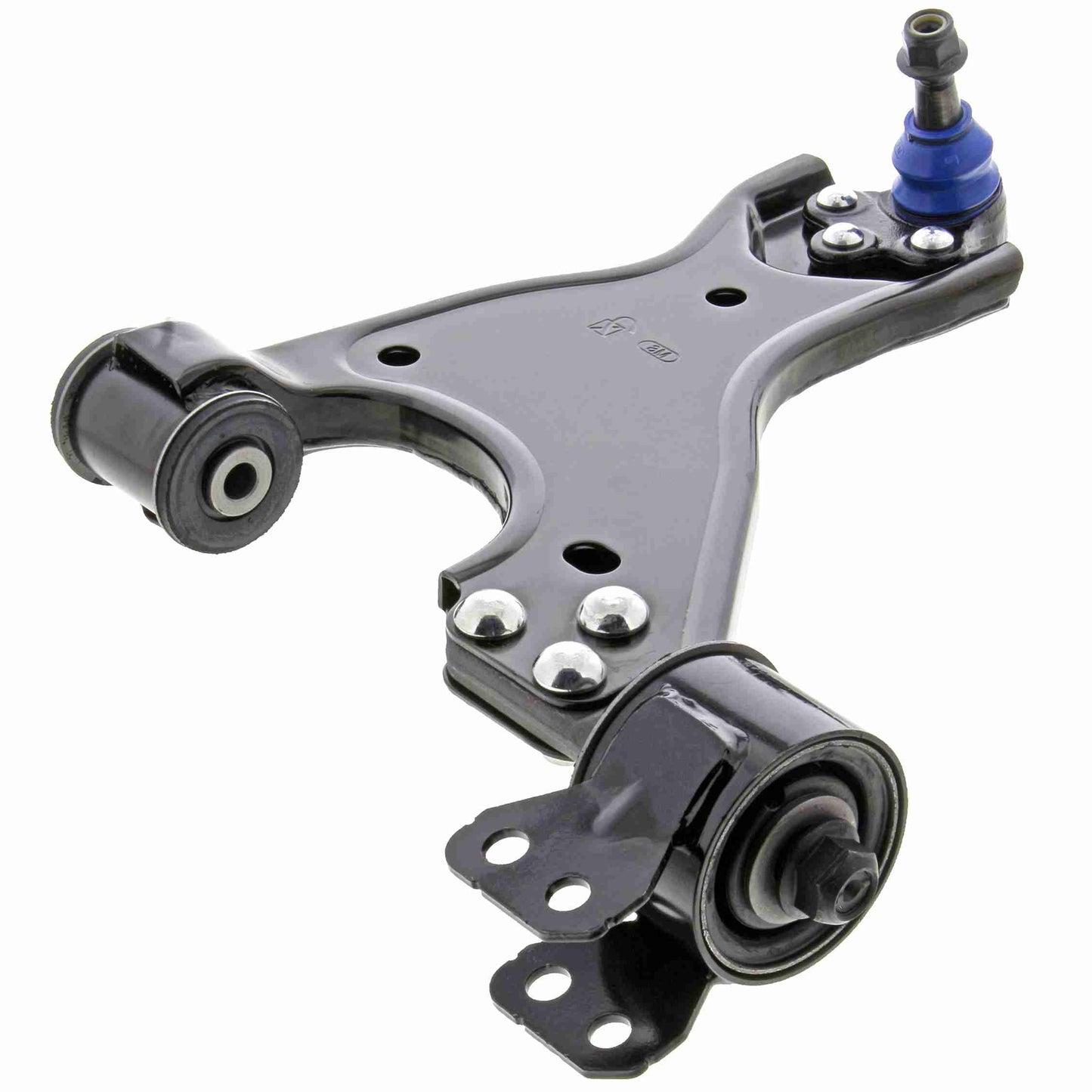 Angle View of Front Left Suspension Control Arm and Ball Joint Assembly MEVOTECH CMS501016