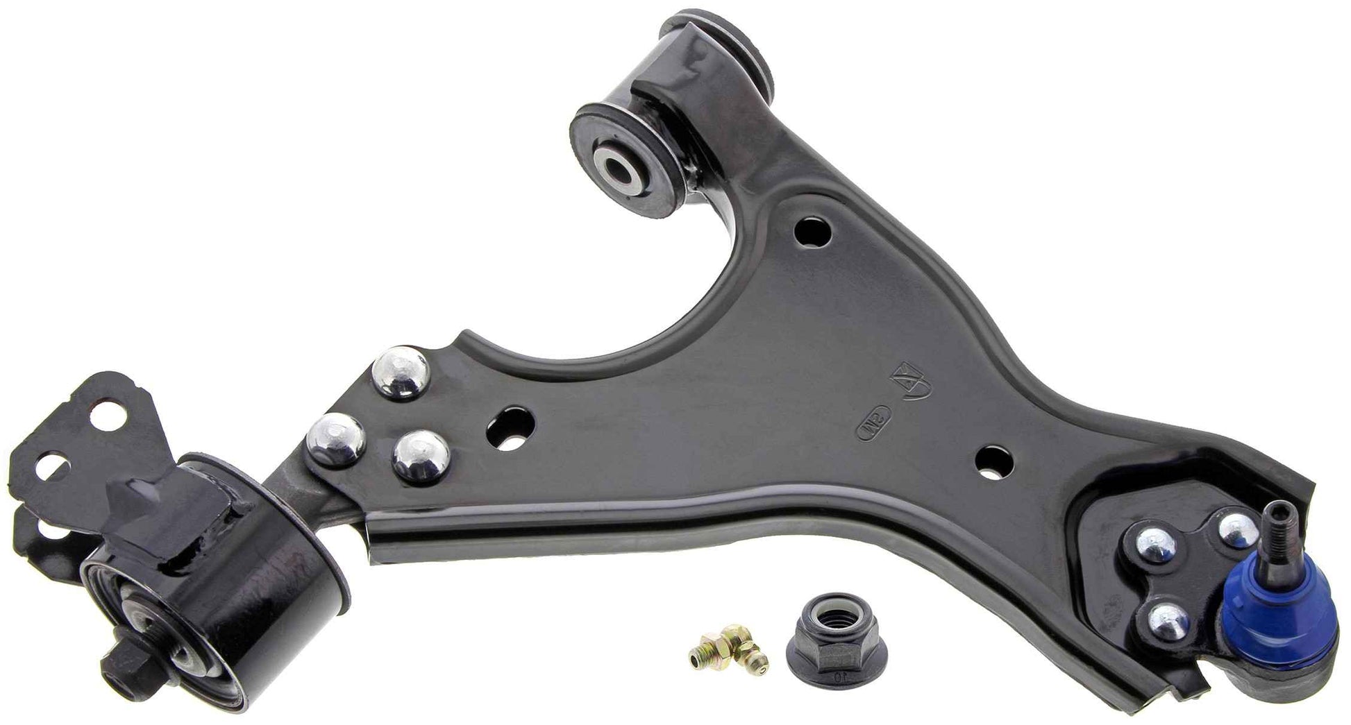 Front View of Front Left Suspension Control Arm and Ball Joint Assembly MEVOTECH CMS501016