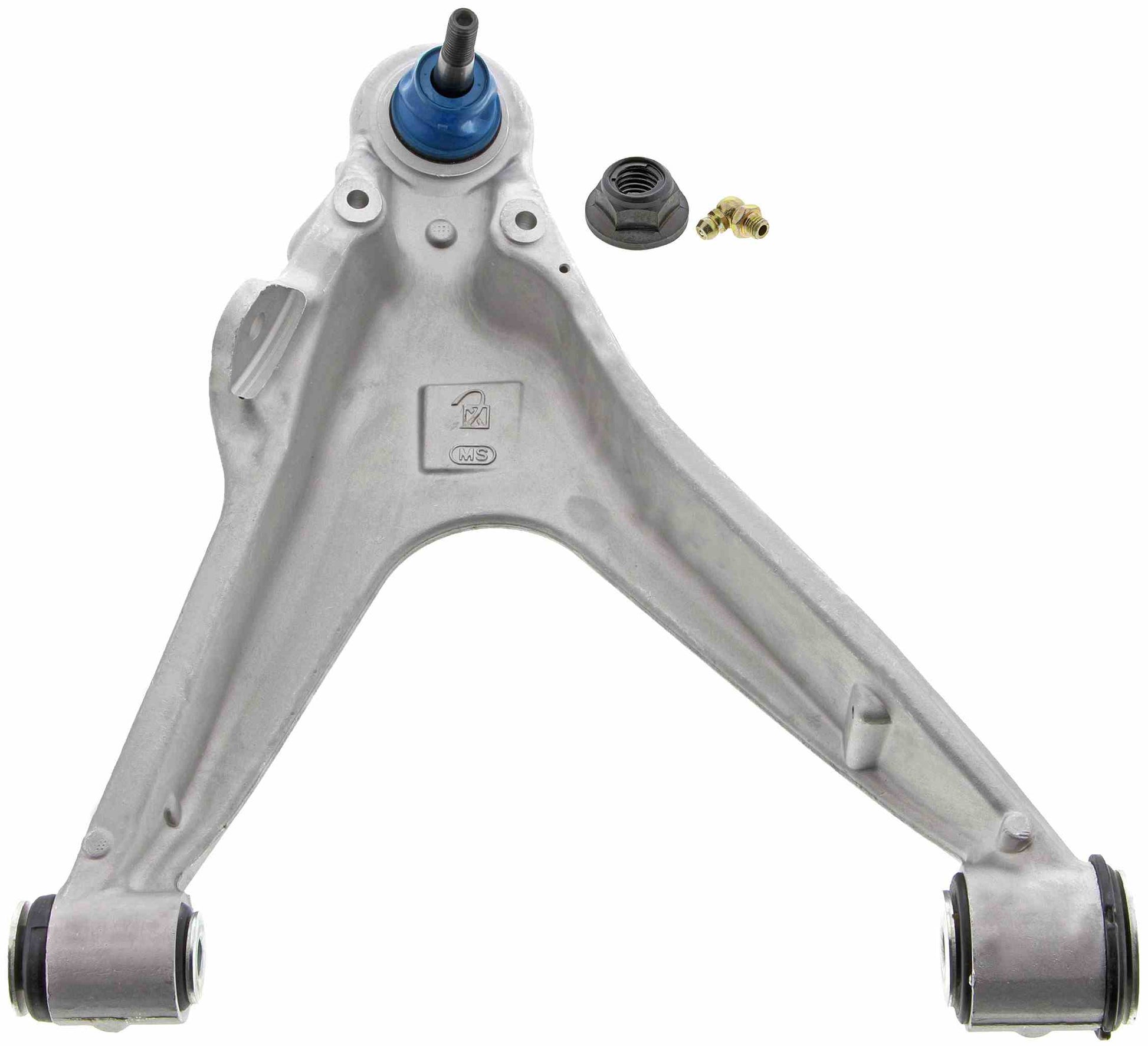 Front View of Front Right Suspension Control Arm and Ball Joint Assembly MEVOTECH CMS501038