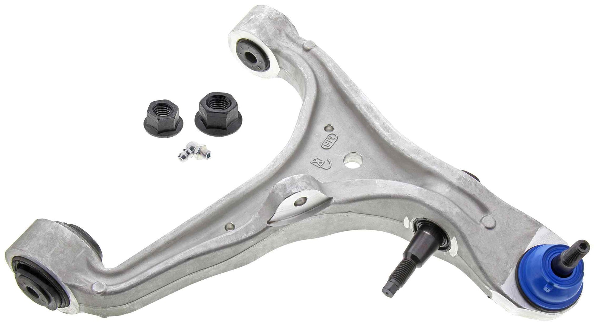 Front View of Front Right Suspension Control Arm and Ball Joint Assembly MEVOTECH CMS501120