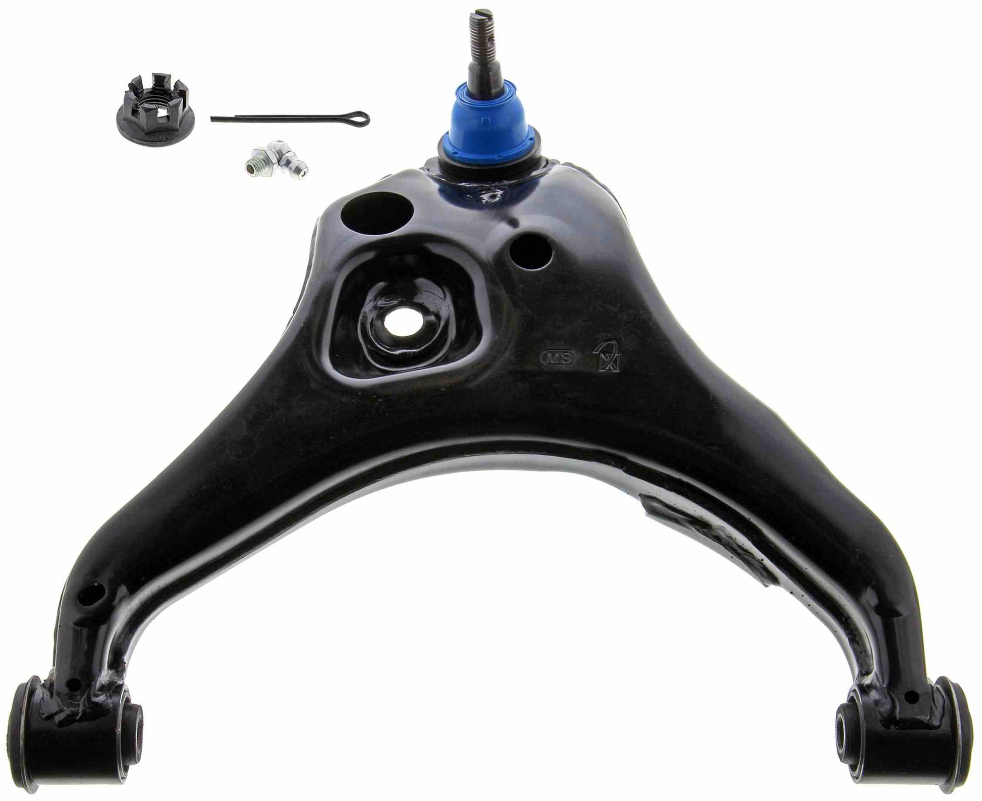 Front View of Front Left Suspension Control Arm and Ball Joint Assembly MEVOTECH CMS501239