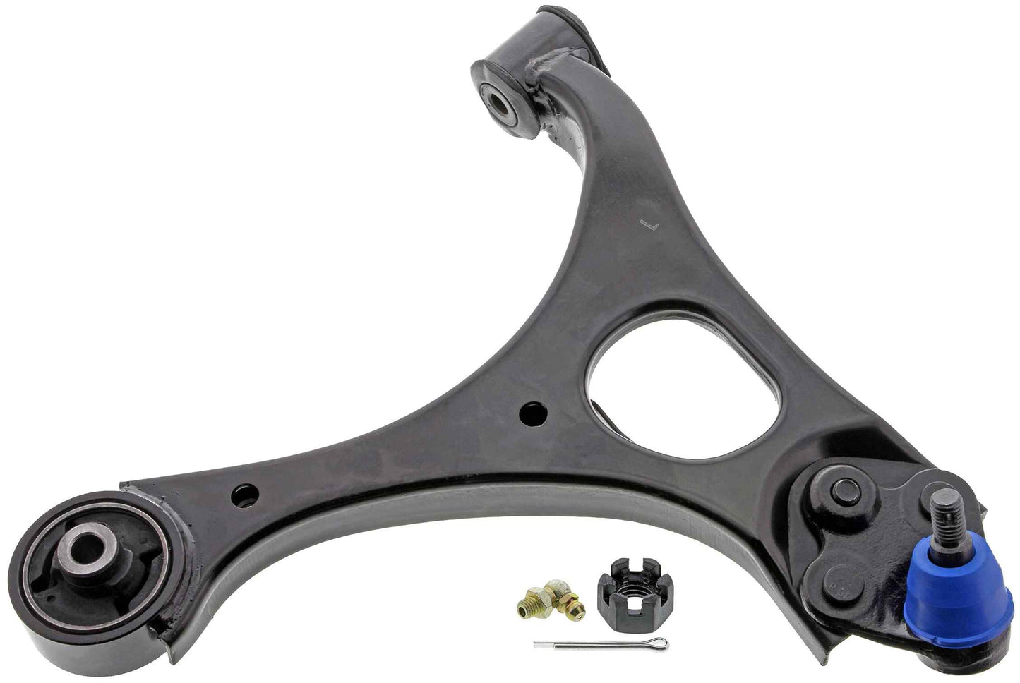 Front View of Front Left Suspension Control Arm and Ball Joint Assembly MEVOTECH CMS60100