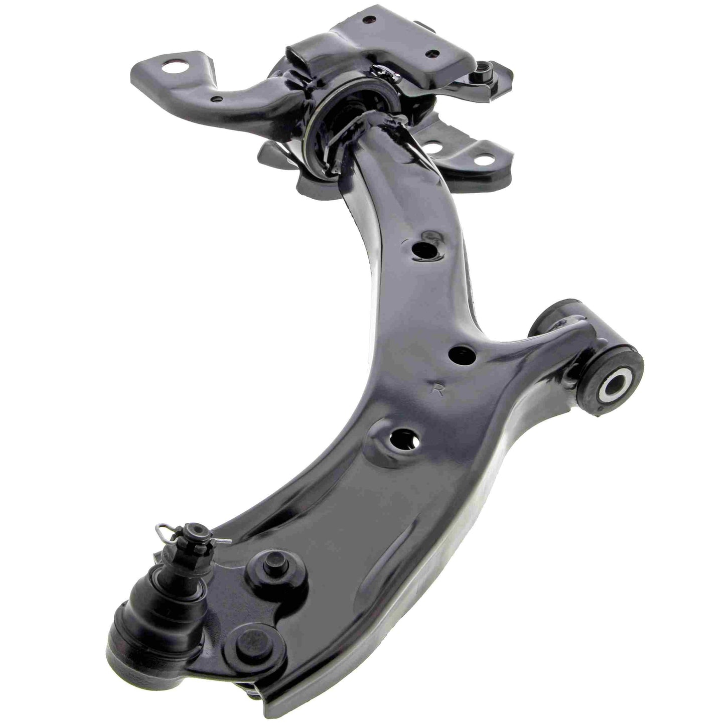 Front View of Front Right Suspension Control Arm and Ball Joint Assembly MEVOTECH CMS601042