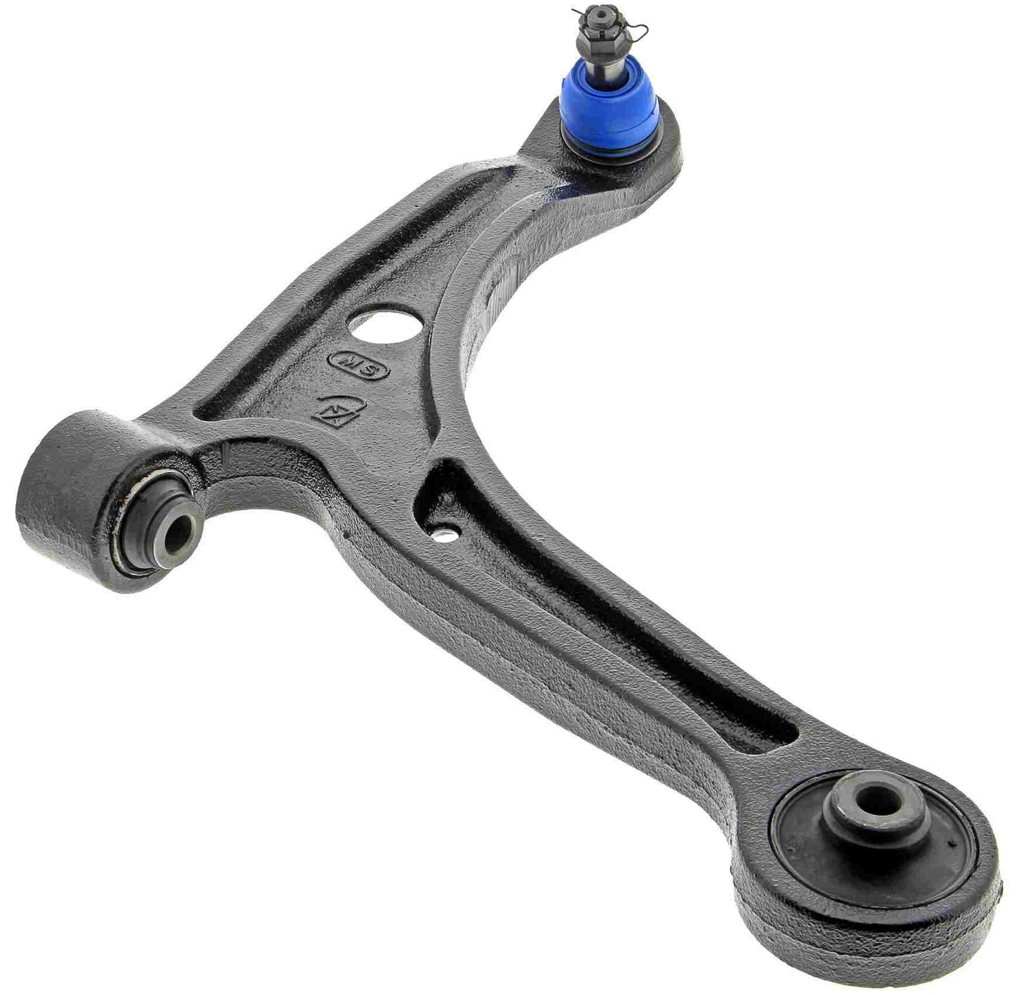 Angle View of Front Right Suspension Control Arm and Ball Joint Assembly MEVOTECH CMS60106