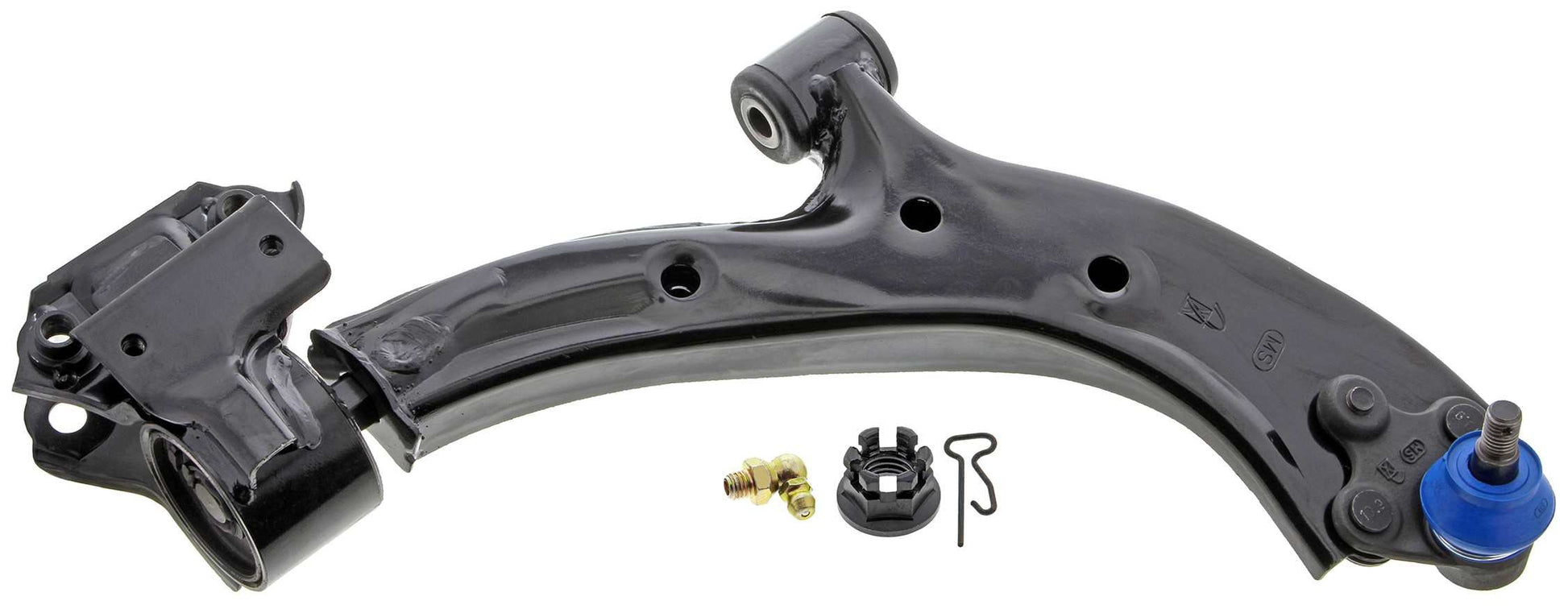 Front View of Front Right Suspension Control Arm and Ball Joint Assembly MEVOTECH CMS60110