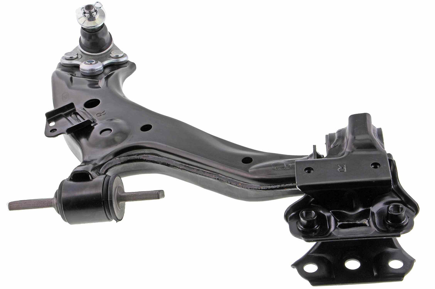 Angle View of Front Right Suspension Control Arm and Ball Joint Assembly MEVOTECH CMS601174