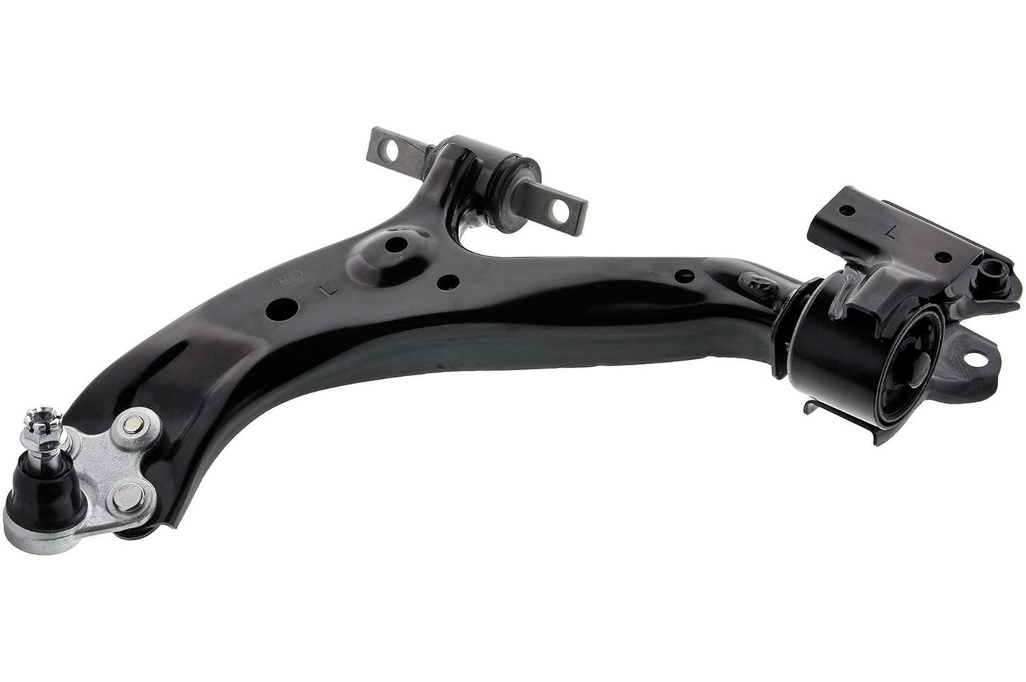 Front View of Front Left Suspension Control Arm and Ball Joint Assembly MEVOTECH CMS601175