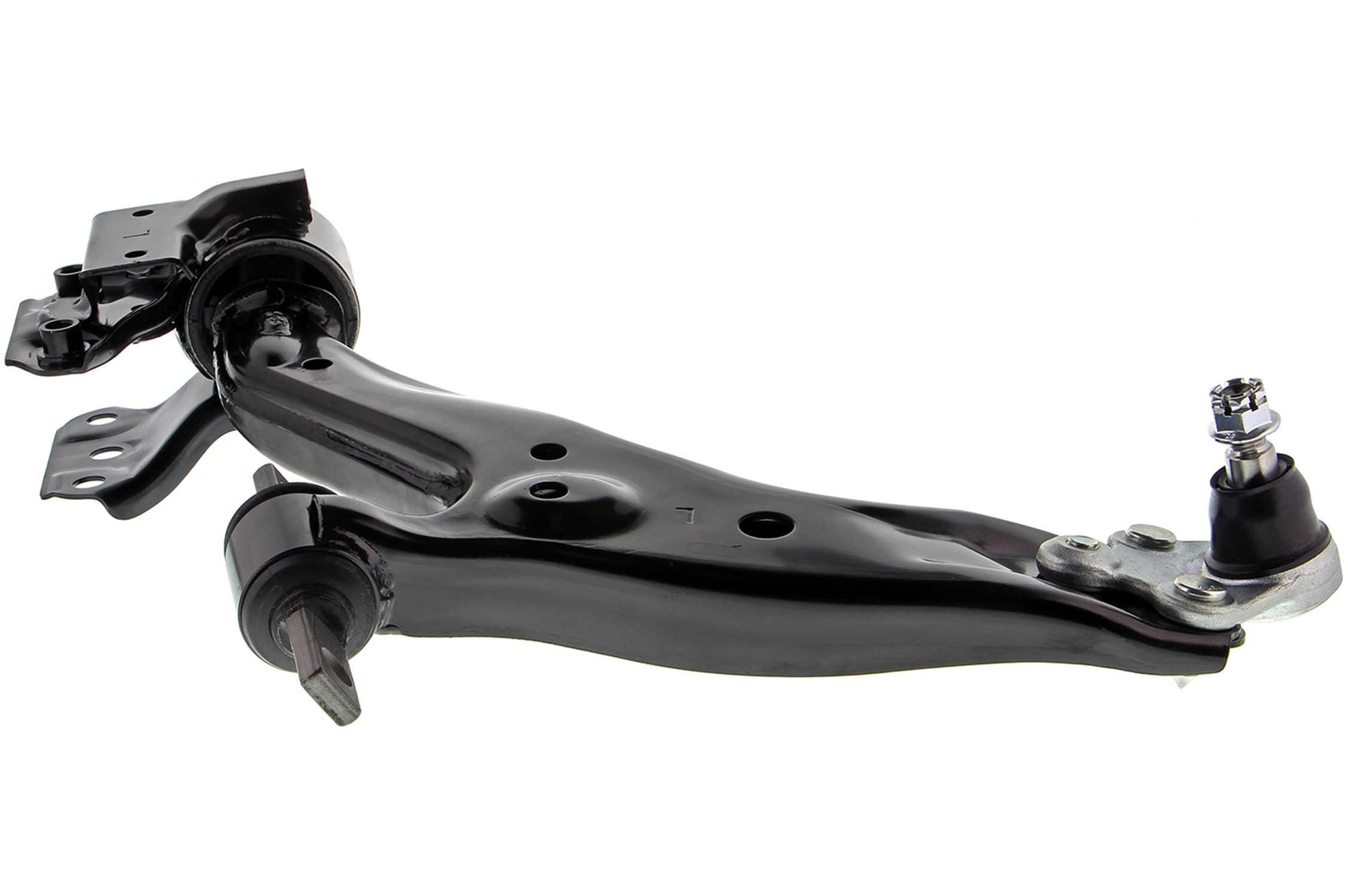 Side View of Front Left Suspension Control Arm and Ball Joint Assembly MEVOTECH CMS601175