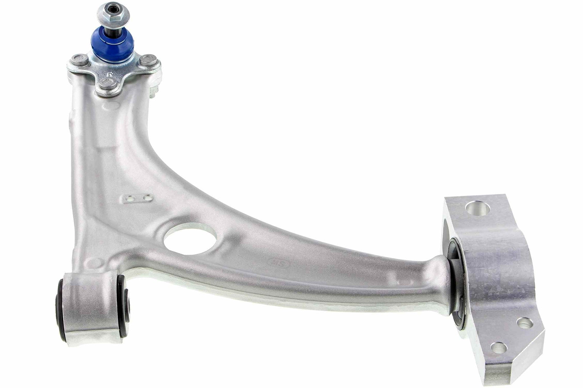 Angle View of Front Right Suspension Control Arm and Ball Joint Assembly MEVOTECH CMS70122