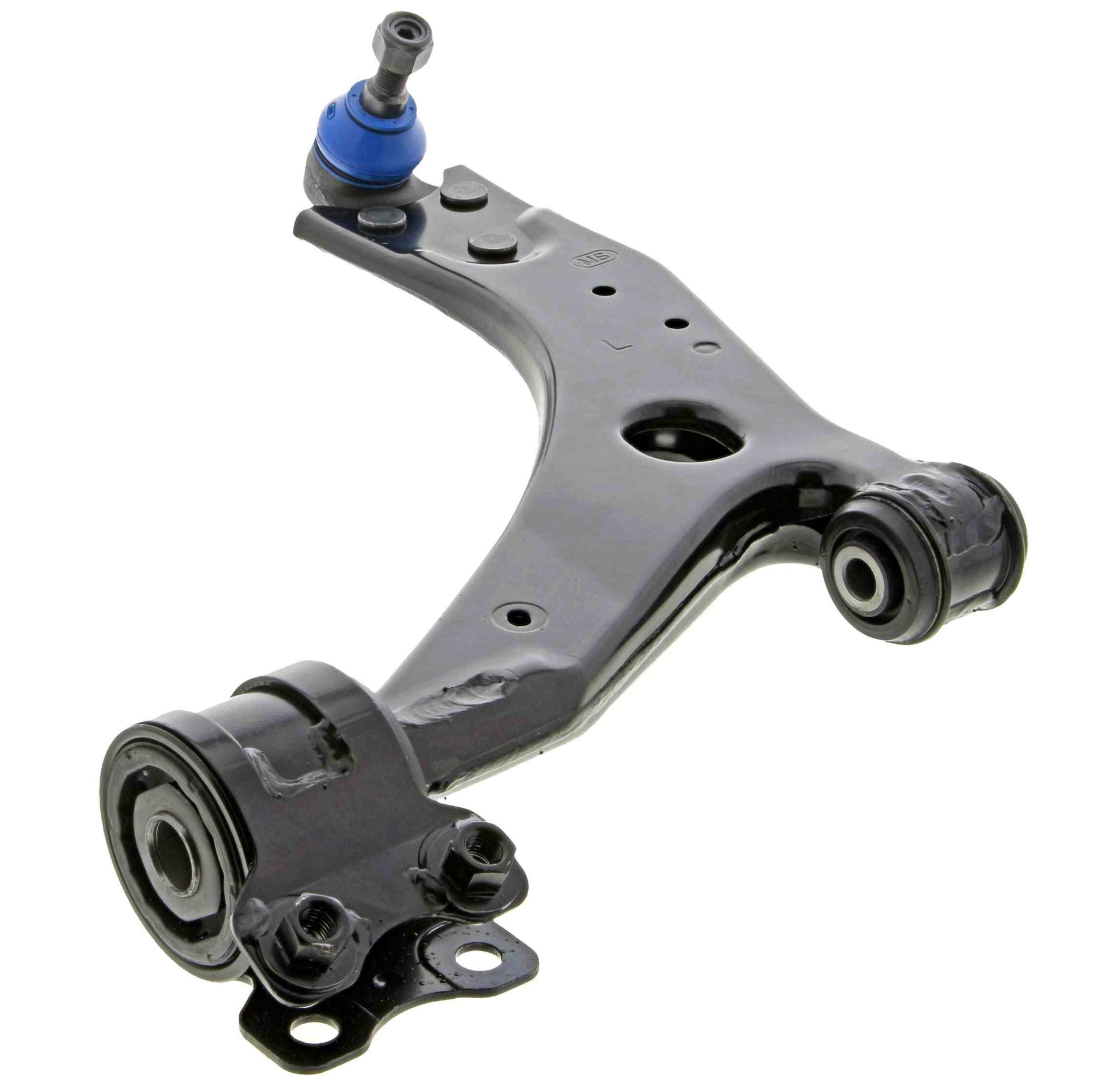 Angle View of Front Left Suspension Control Arm and Ball Joint Assembly MEVOTECH CMS70162