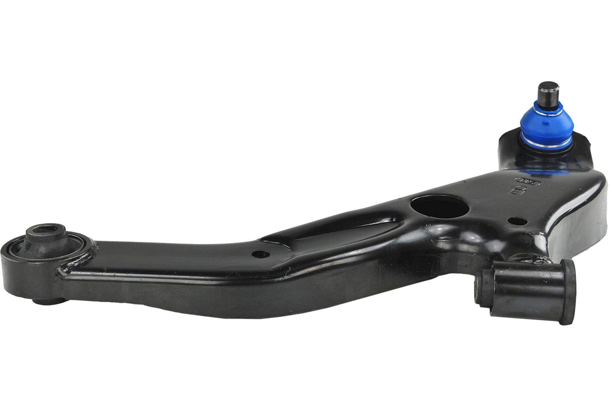 Angle View of Front Left Suspension Control Arm and Ball Joint Assembly MEVOTECH CMS76100