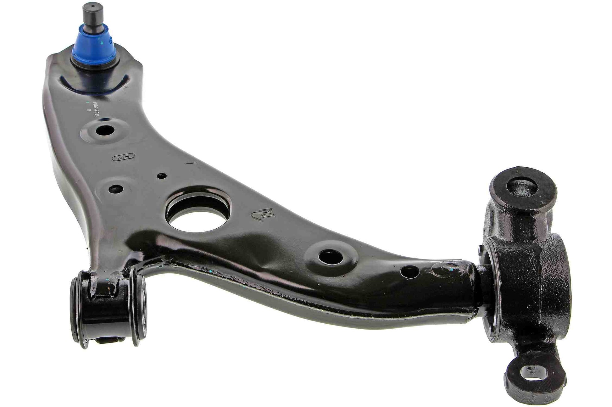 Angle View of Front Right Suspension Control Arm and Ball Joint Assembly MEVOTECH CMS761184