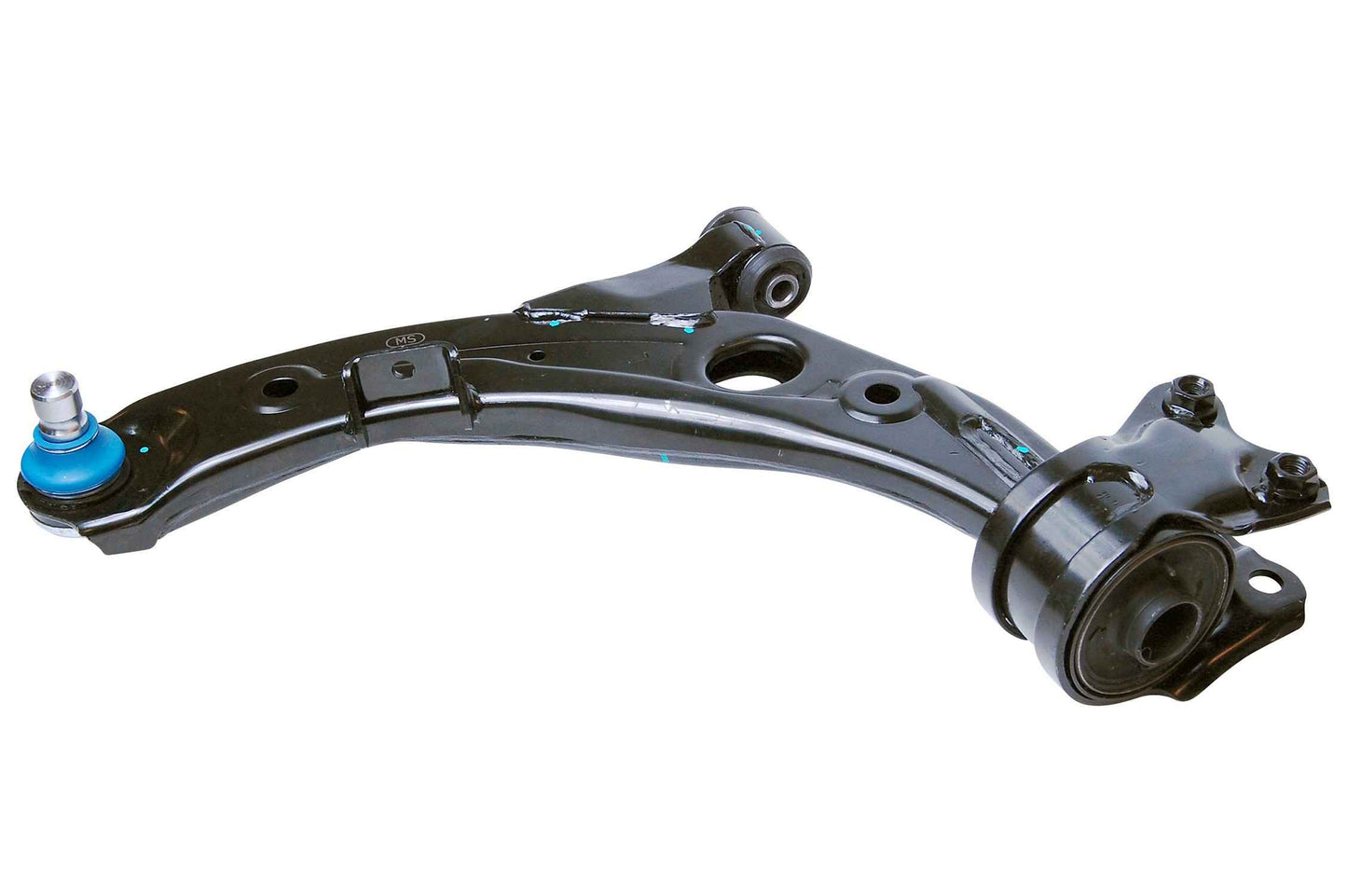 Front View of Front Left Suspension Control Arm and Ball Joint Assembly MEVOTECH CMS76168