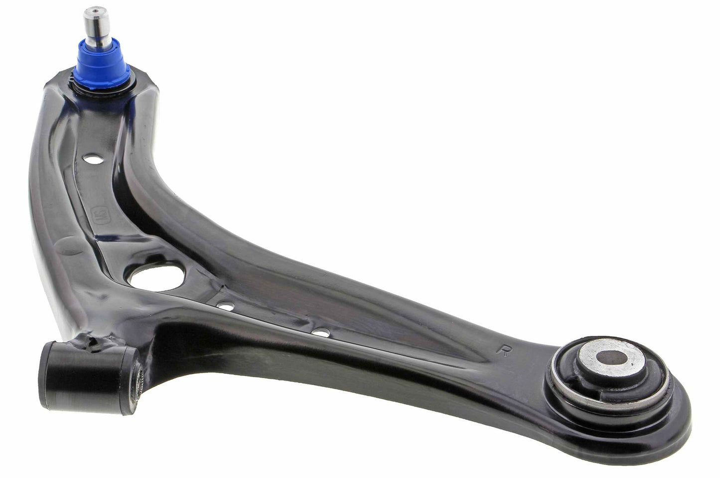 Angle View of Front Right Suspension Control Arm and Ball Joint Assembly MEVOTECH CMS76180