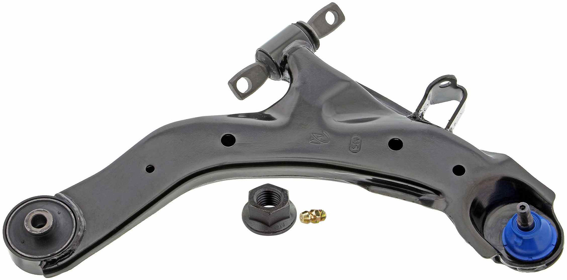 Front View of Front Right Suspension Control Arm and Ball Joint Assembly MEVOTECH CMS80101