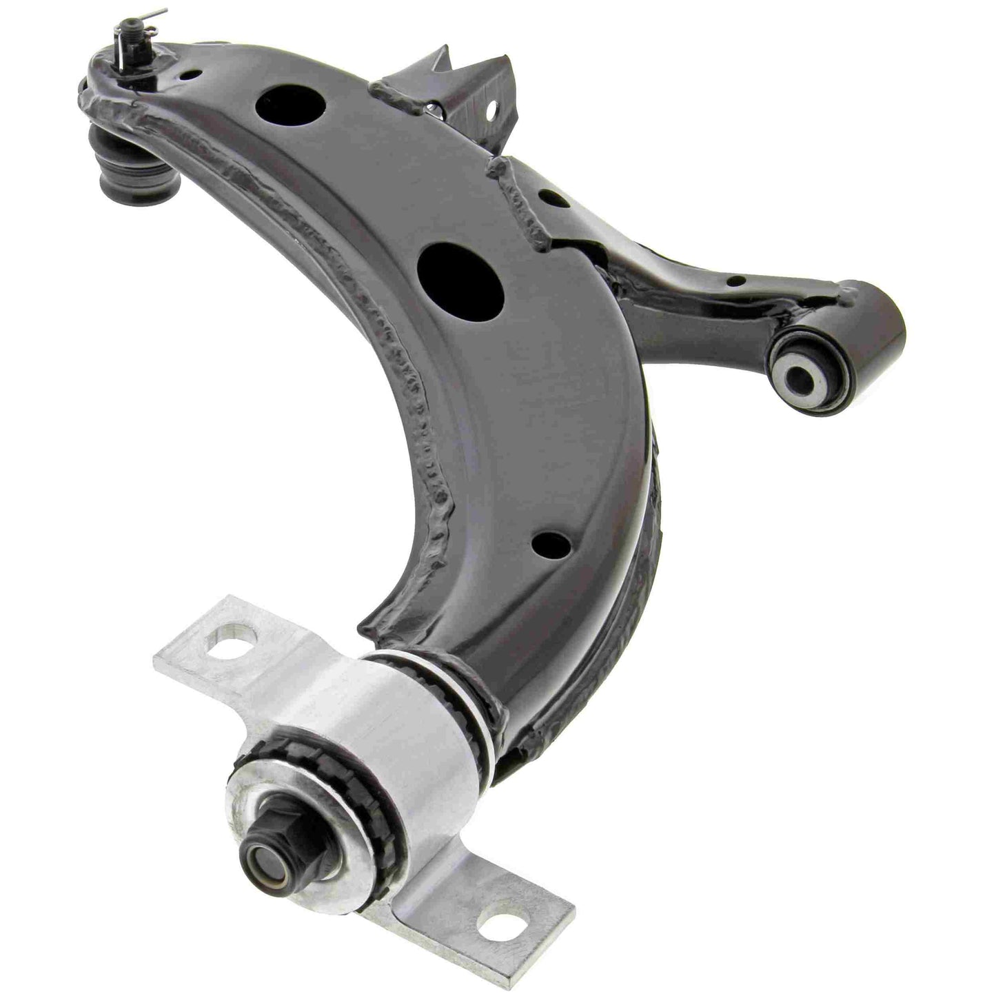 Angle View of Front Right Suspension Control Arm and Ball Joint Assembly MEVOTECH CMS801149