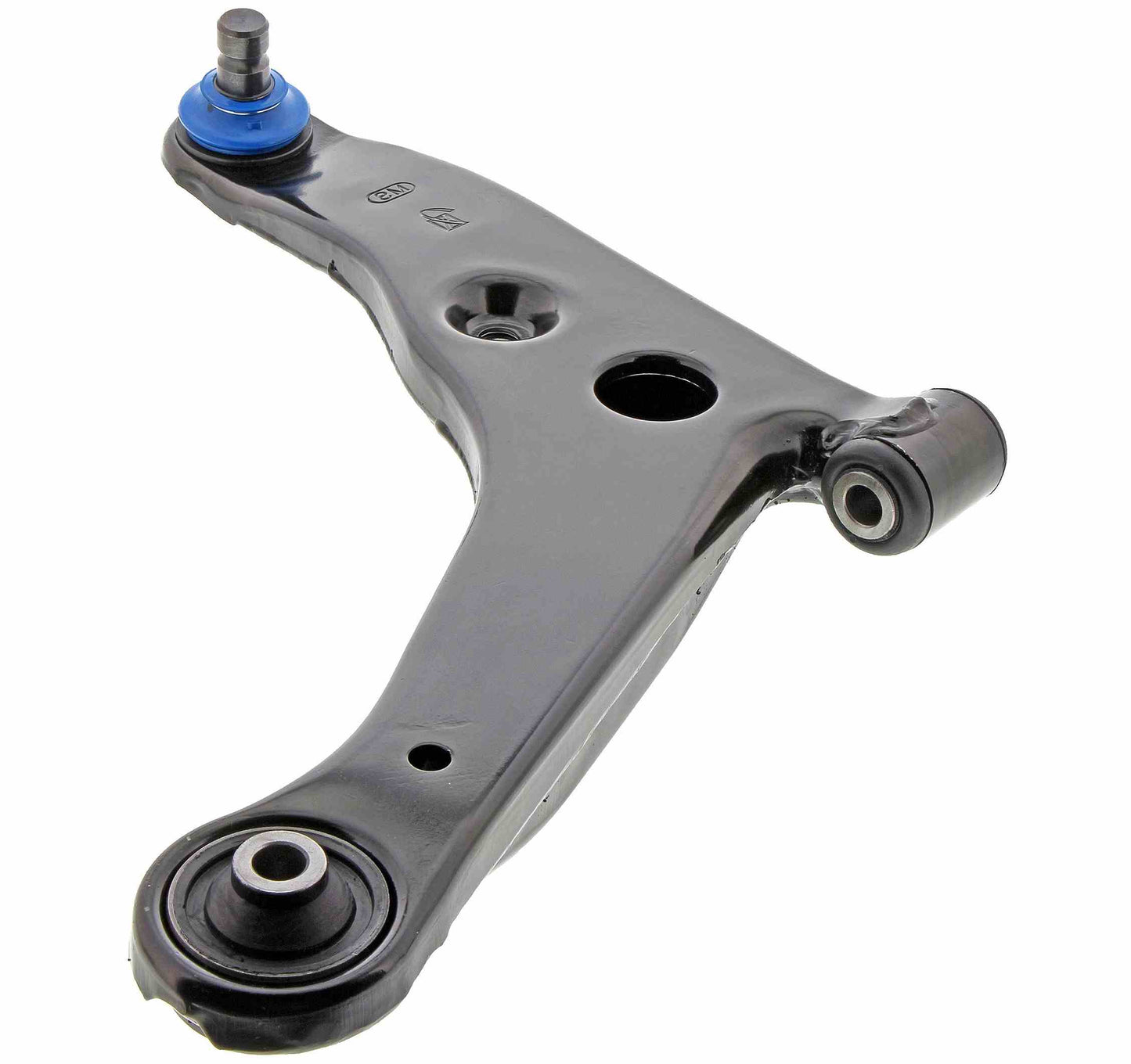 Angle View of Front Left Suspension Control Arm and Ball Joint Assembly MEVOTECH CMS80121