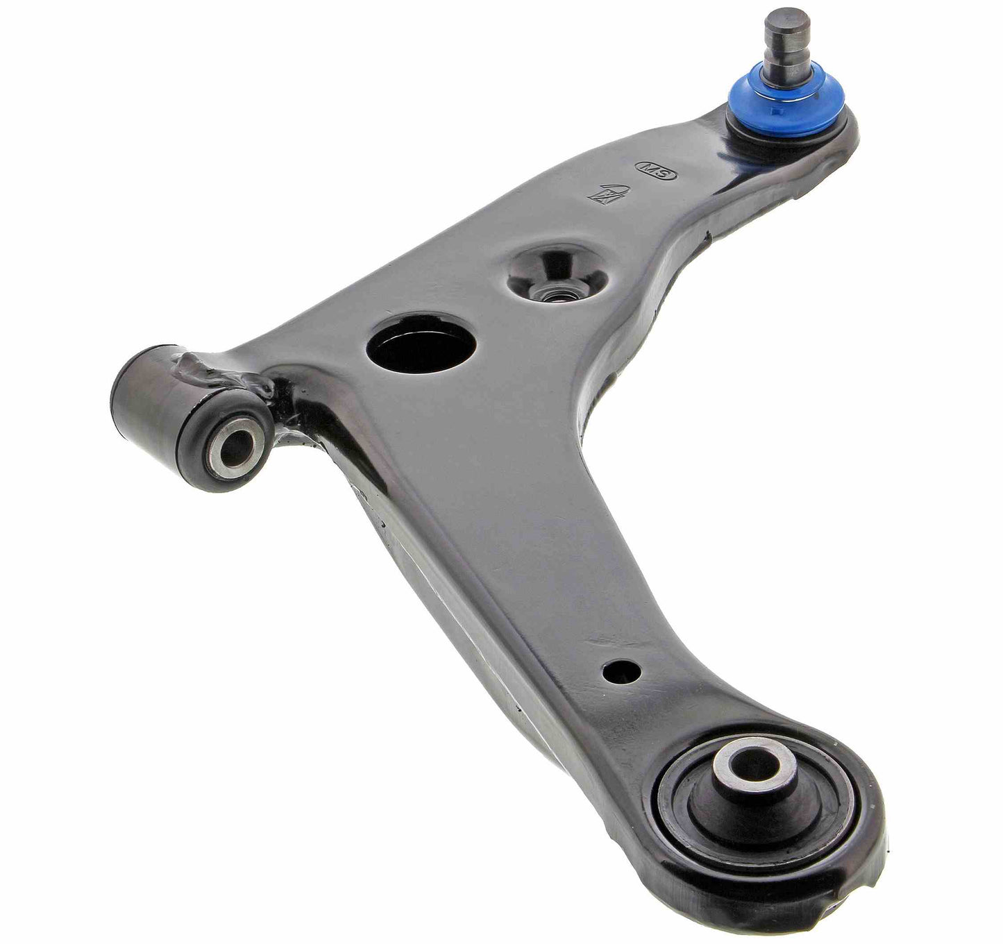 Angle View of Front Right Suspension Control Arm and Ball Joint Assembly MEVOTECH CMS80122