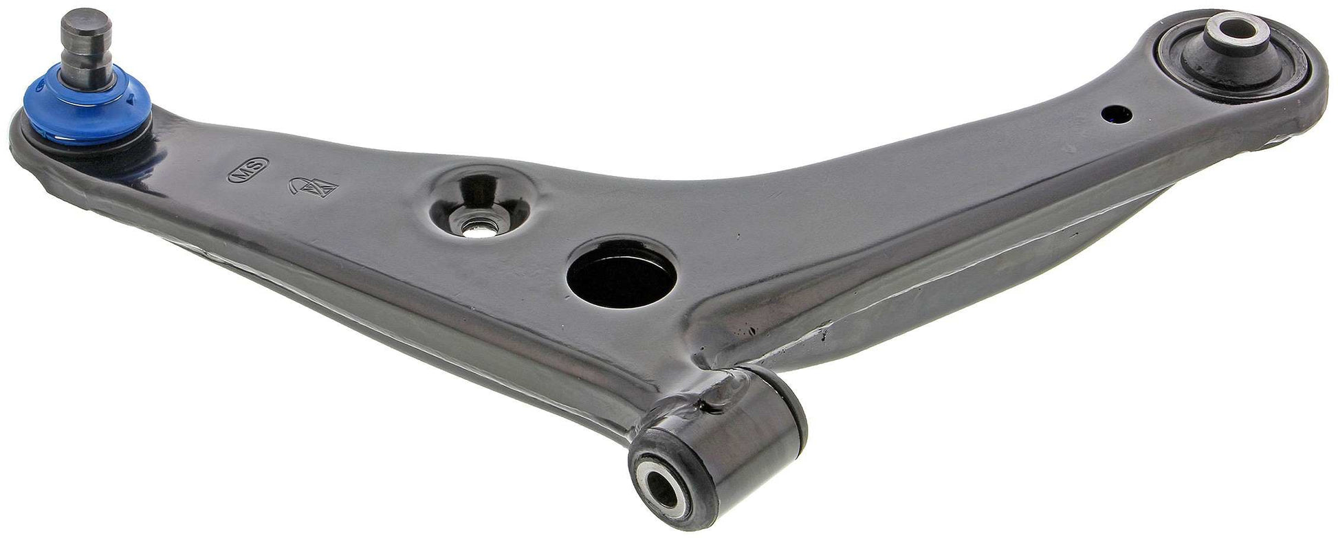 Side View of Front Right Suspension Control Arm and Ball Joint Assembly MEVOTECH CMS80122