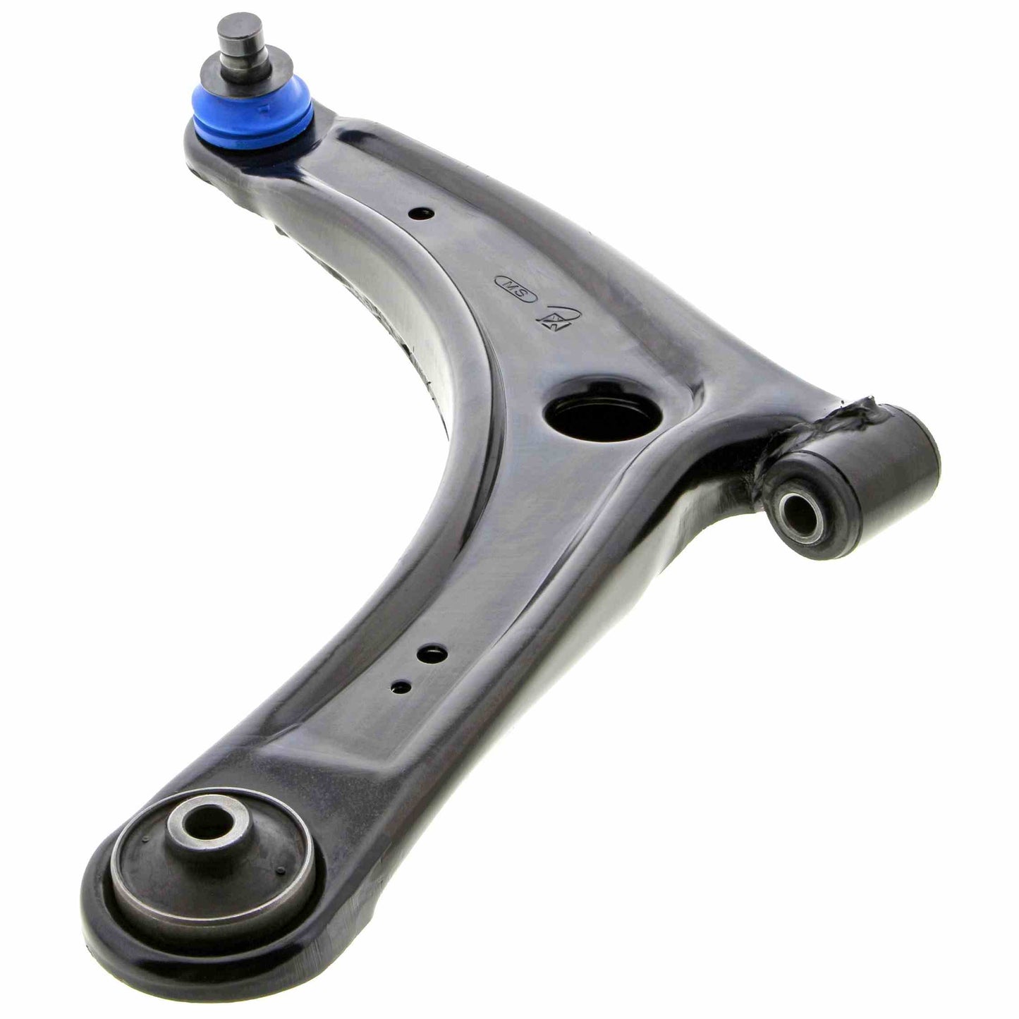 Angle View of Front Left Suspension Control Arm and Ball Joint Assembly MEVOTECH CMS80170