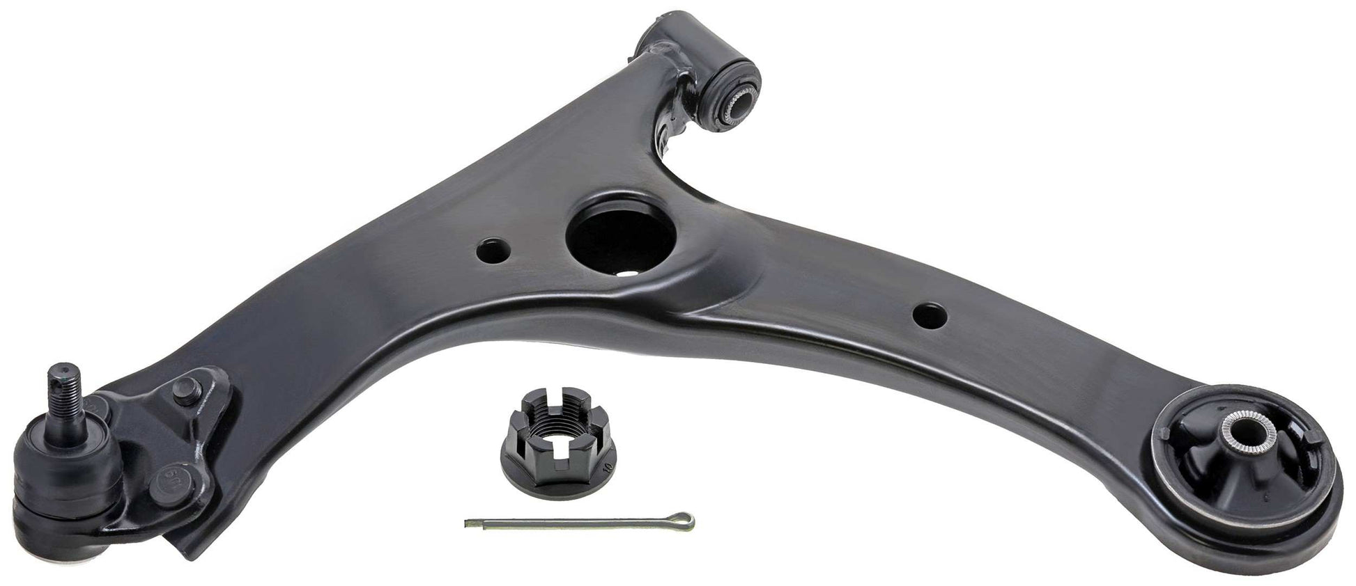 Front View of Front Left Suspension Control Arm and Ball Joint Assembly MEVOTECH CMS861000