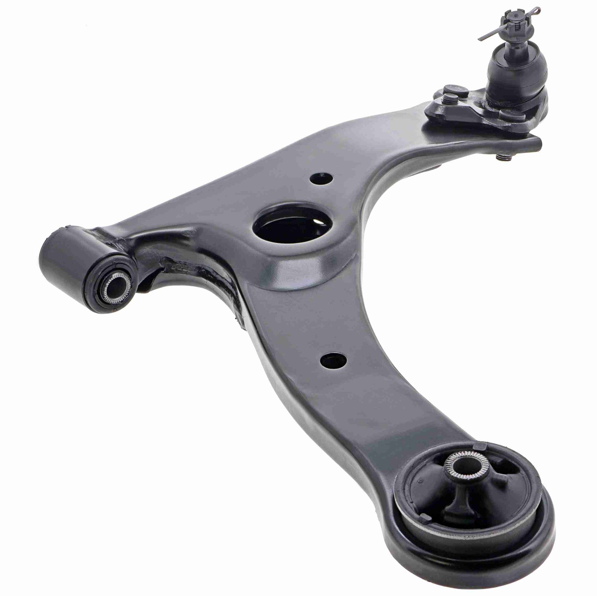 Angle View of Front Right Suspension Control Arm and Ball Joint Assembly MEVOTECH CMS861001