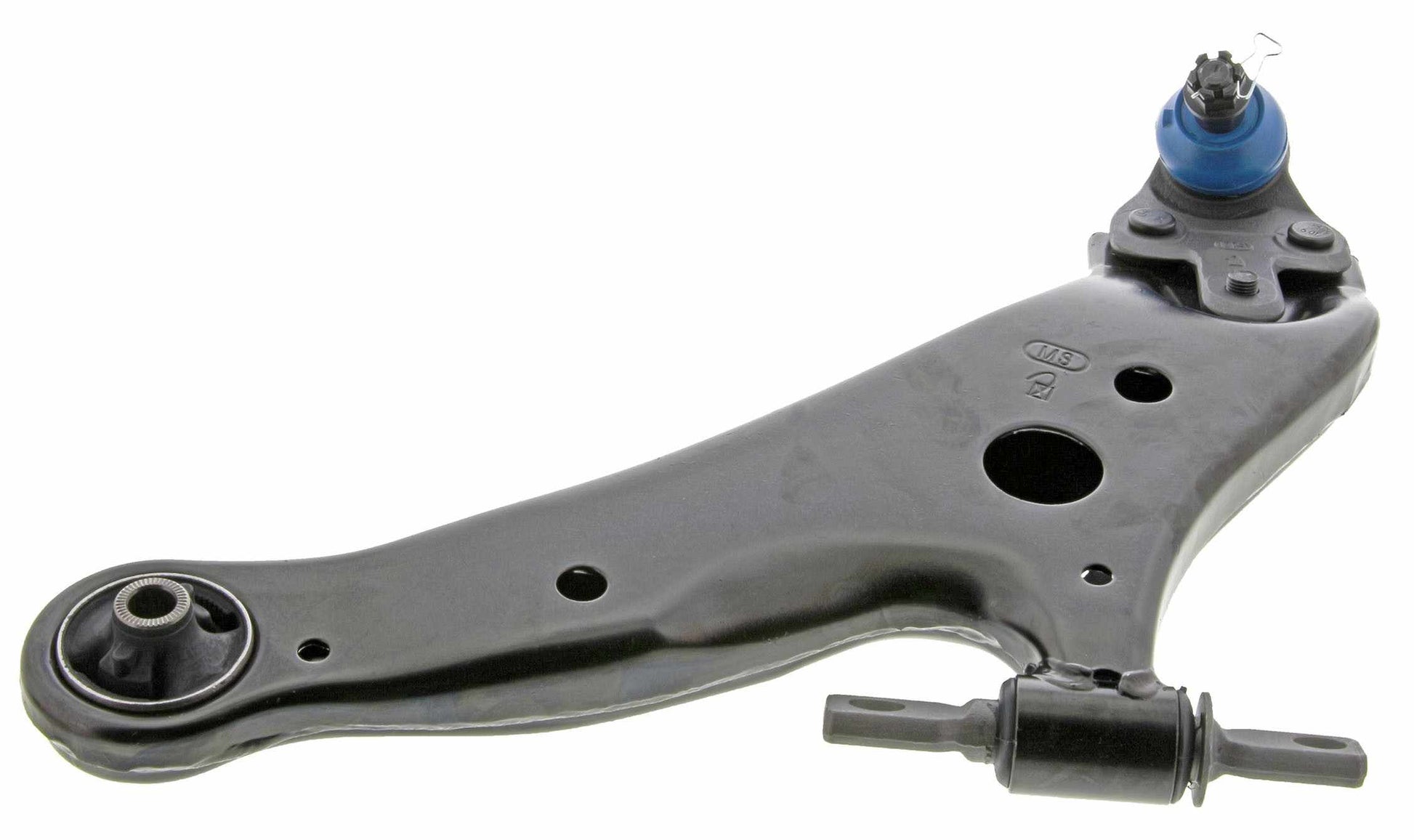 Angle View of Front Left Suspension Control Arm and Ball Joint Assembly MEVOTECH CMS861028