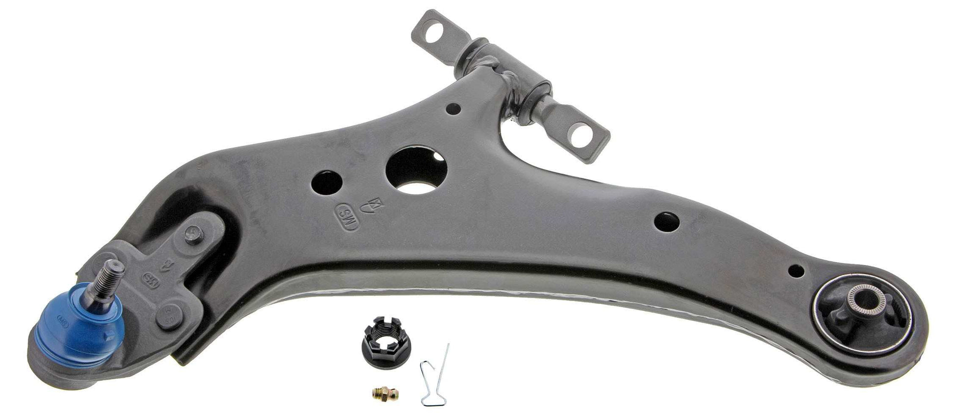 Front View of Front Left Suspension Control Arm and Ball Joint Assembly MEVOTECH CMS861028