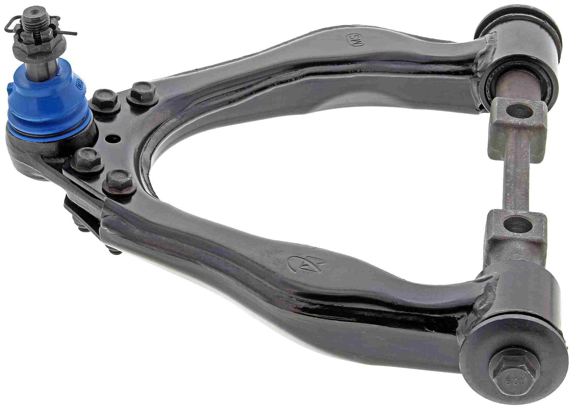 Angle View of Front Upper Left Suspension Control Arm and Ball Joint Assembly MEVOTECH CMS861034