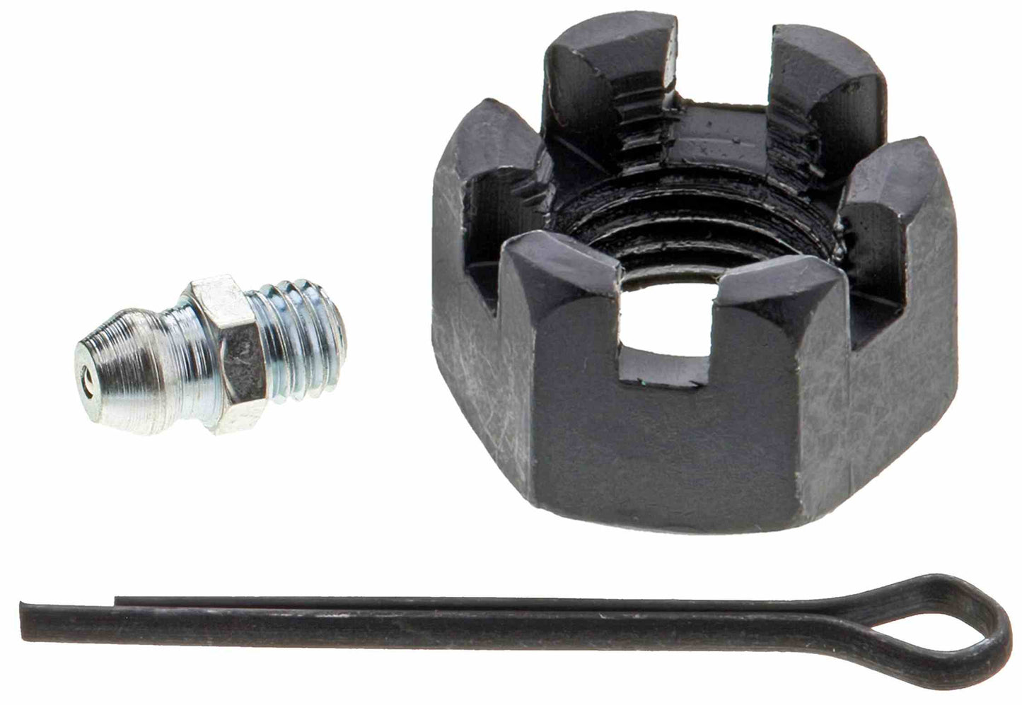 Hardware View of Front Left Suspension Control Arm and Ball Joint Assembly MEVOTECH CMS861038