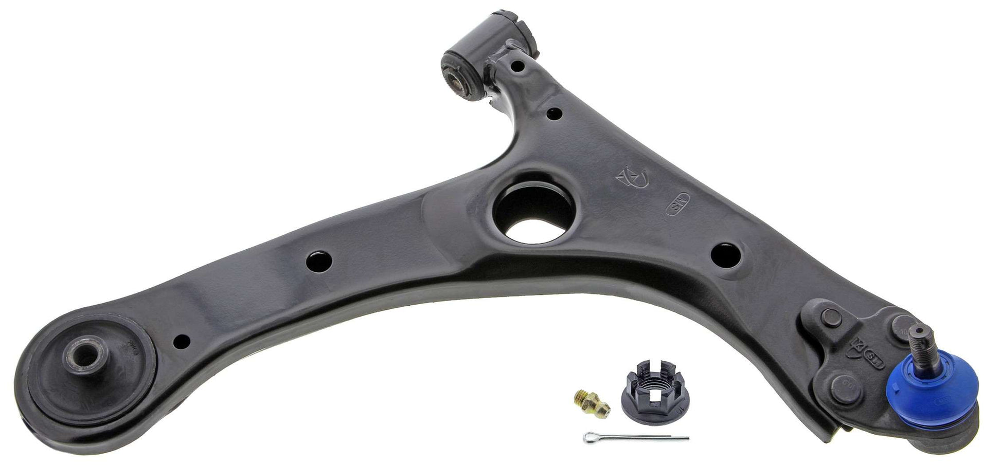 Front View of Front Right Suspension Control Arm and Ball Joint Assembly MEVOTECH CMS861154