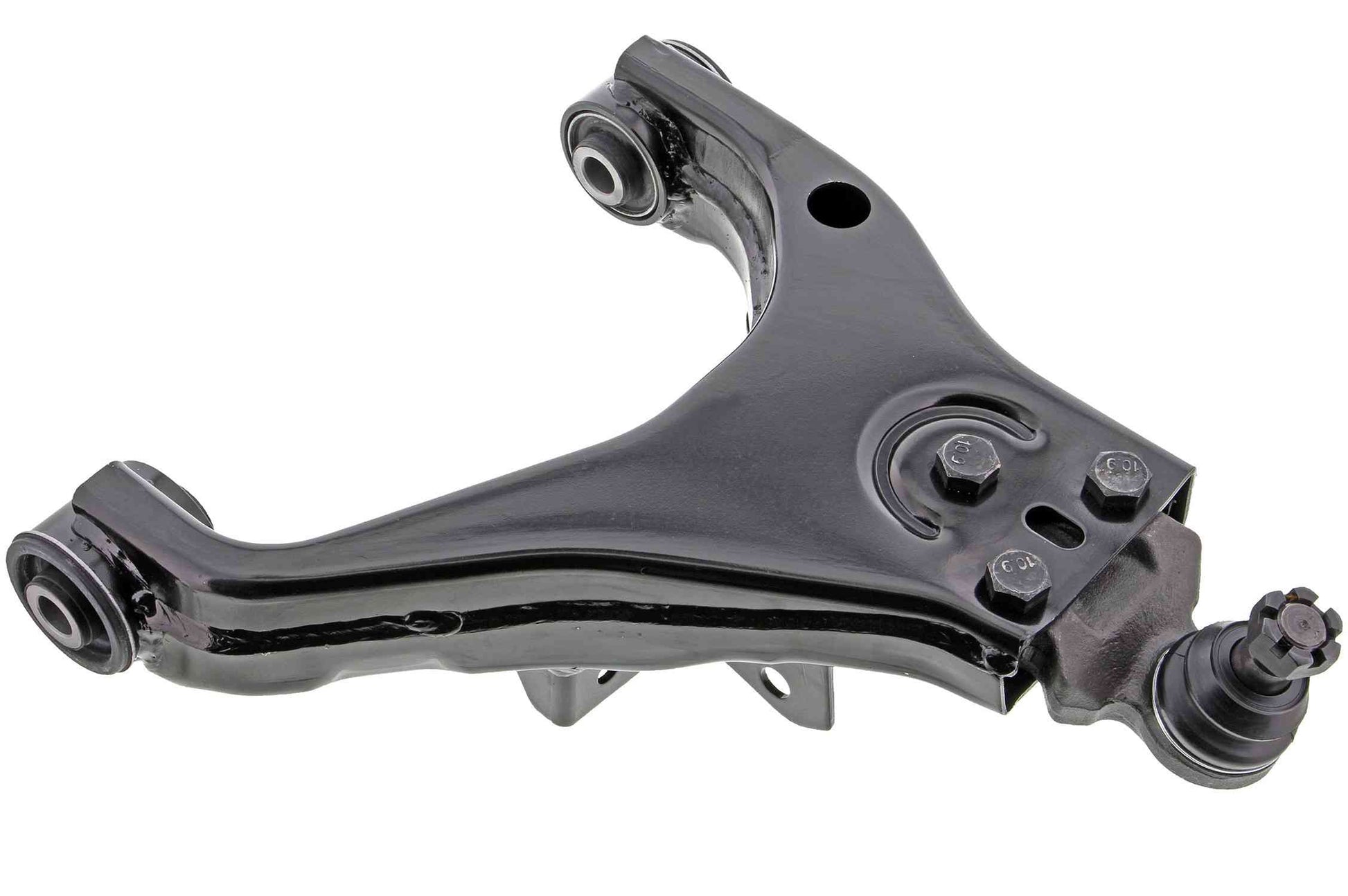 Front View of Front Right Suspension Control Arm and Ball Joint Assembly MEVOTECH CMS901186