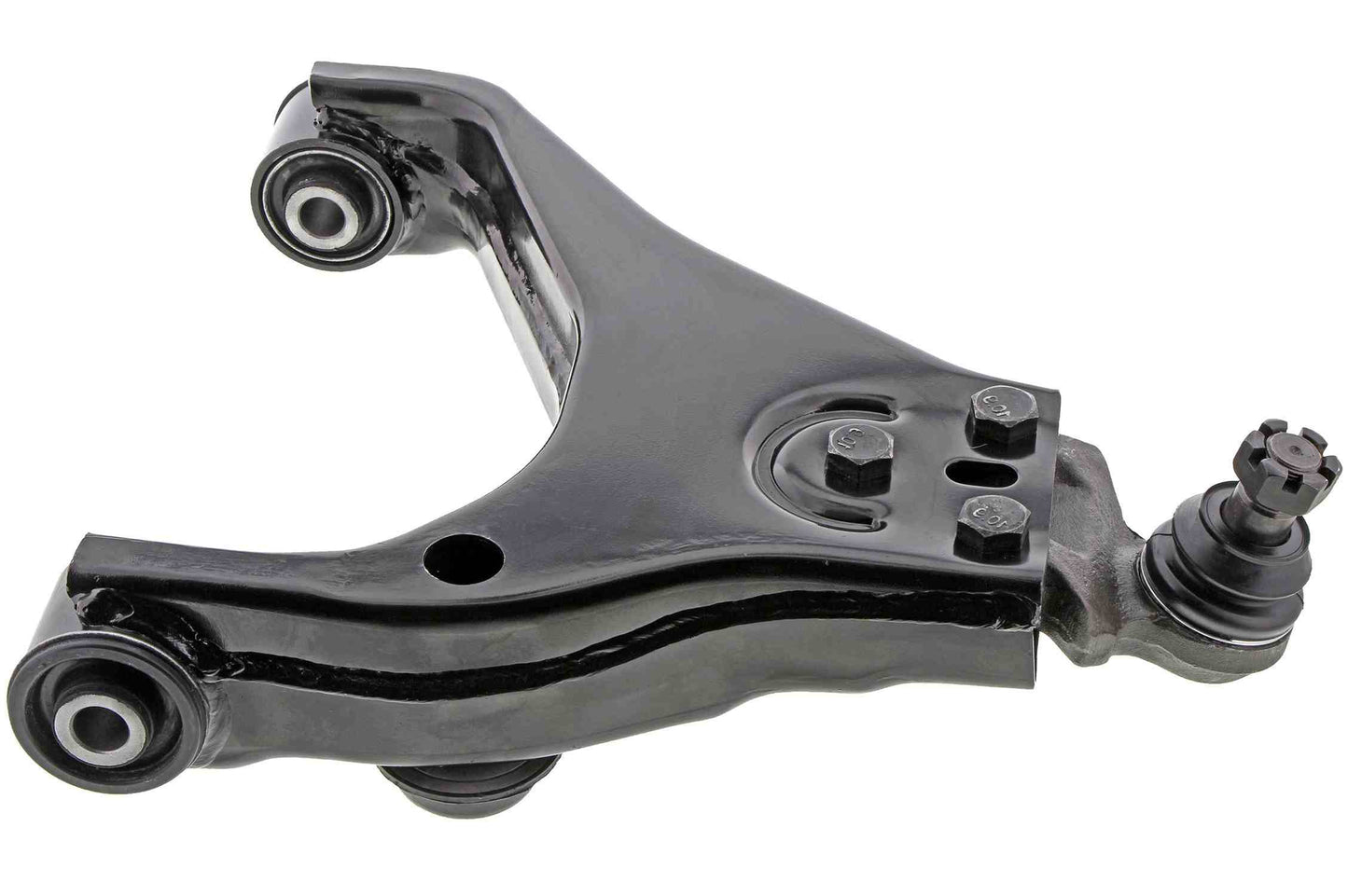 Side View of Front Left Suspension Control Arm and Ball Joint Assembly MEVOTECH CMS901187