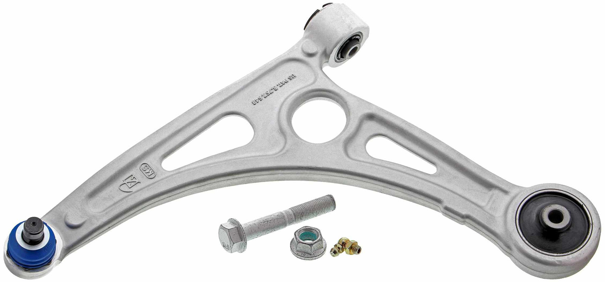 Front View of Front Left Suspension Control Arm and Ball Joint Assembly MEVOTECH CMS901245