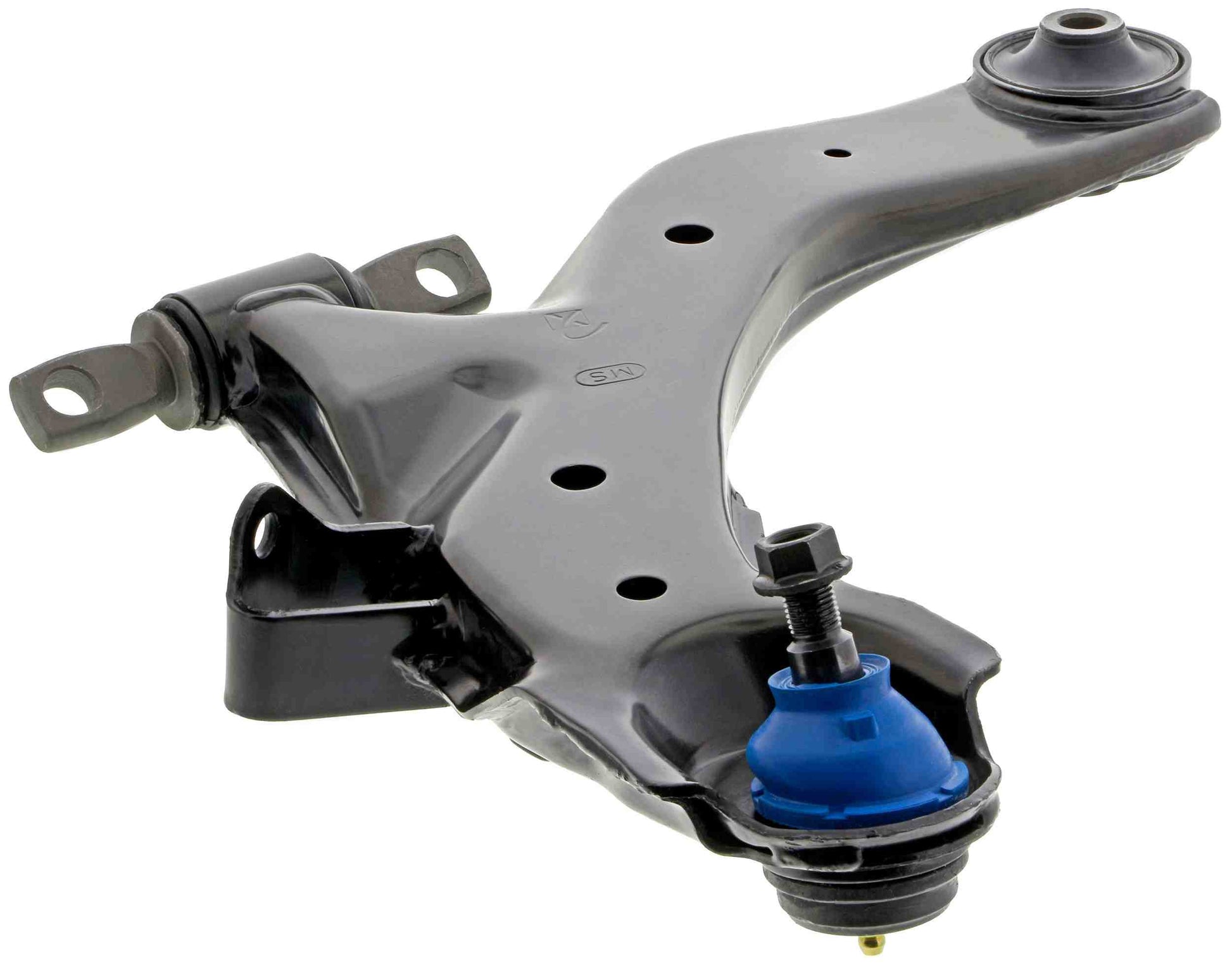 Front View of Front Left Suspension Control Arm and Ball Joint Assembly MEVOTECH CMS90140