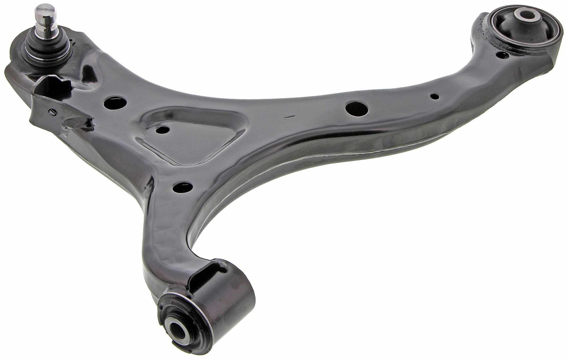 Side View of Front Left Suspension Control Arm and Ball Joint Assembly MEVOTECH CMS90152