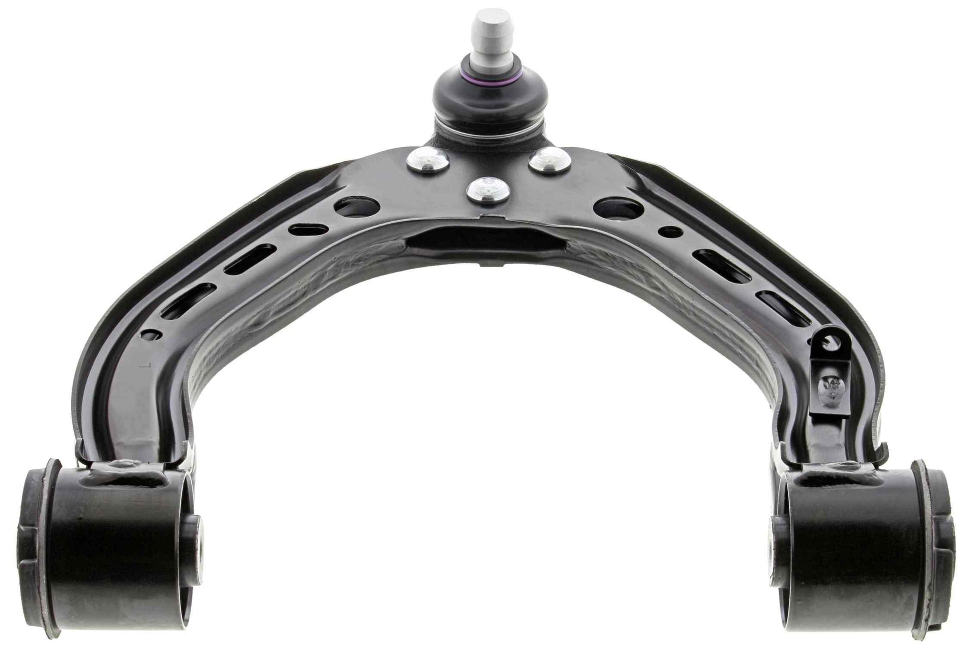 Angle View of Front Upper Left Suspension Control Arm and Ball Joint Assembly MEVOTECH CMS95129