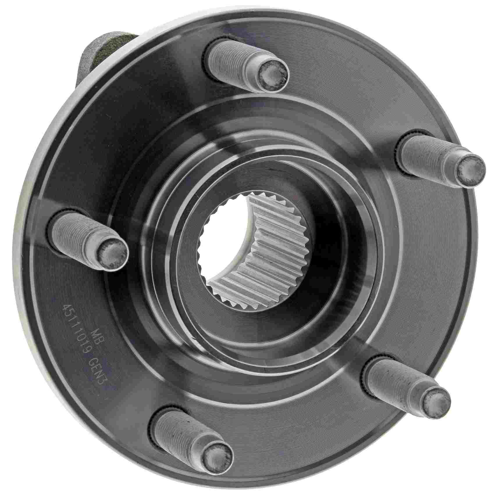 Back View of Front Wheel Bearing and Hub Assembly MEVOTECH H513214