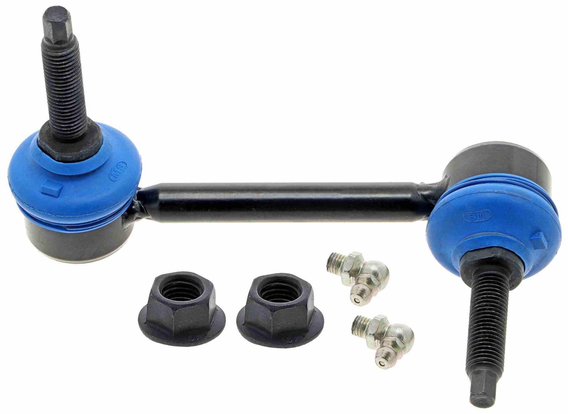 Front View of Front Left Suspension Stabilizer Bar Link Kit MEVOTECH MS25879