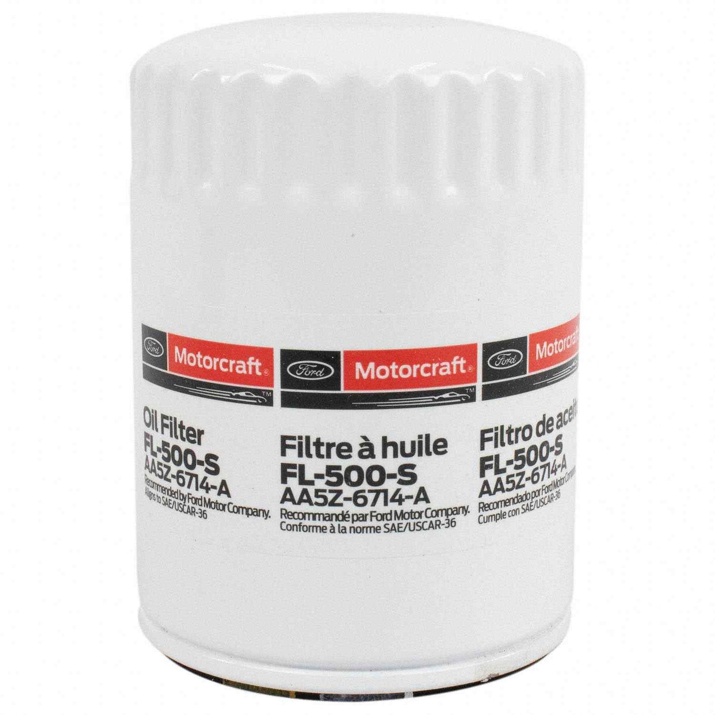 Front View of Engine Oil Filter MOTORCRAFT FL500S