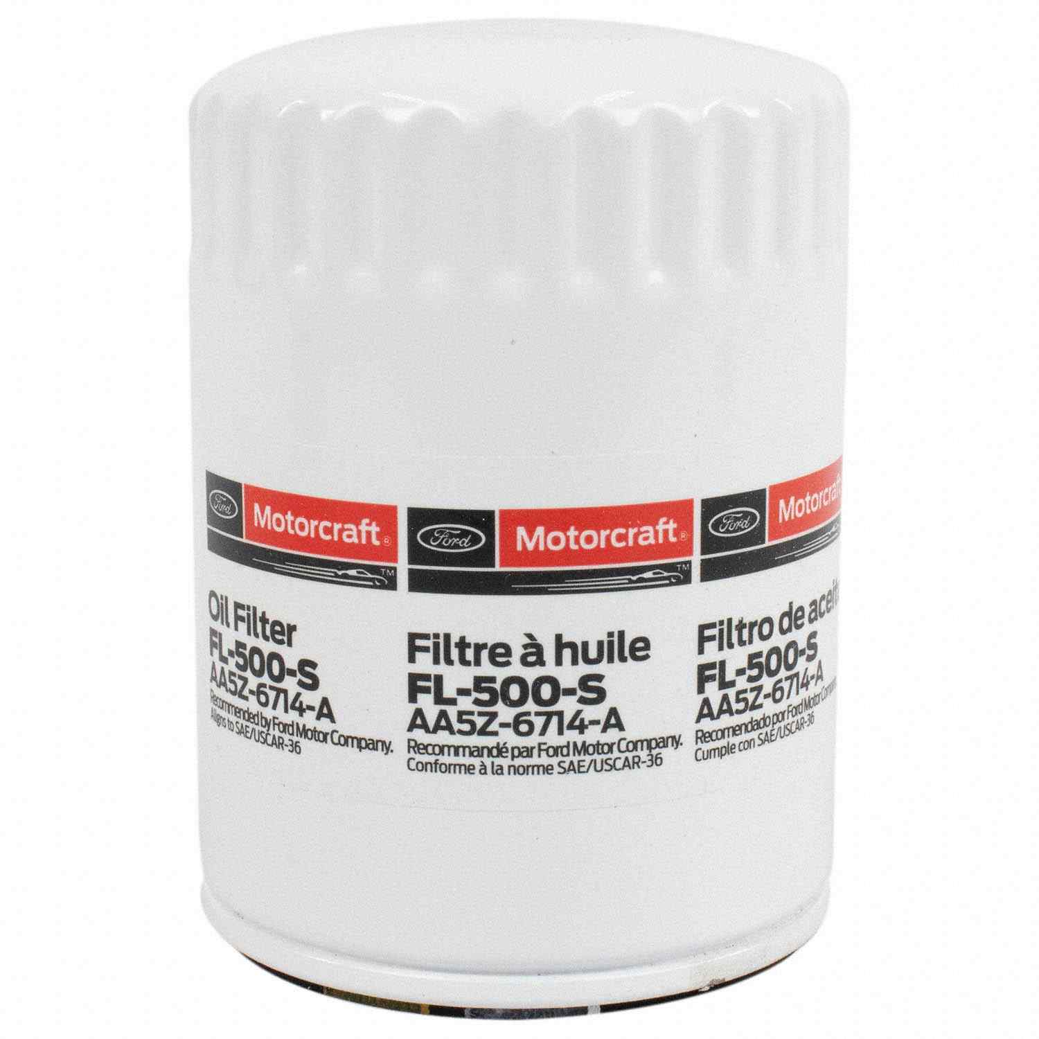 Front View of Engine Oil Filter MOTORCRAFT FL500S