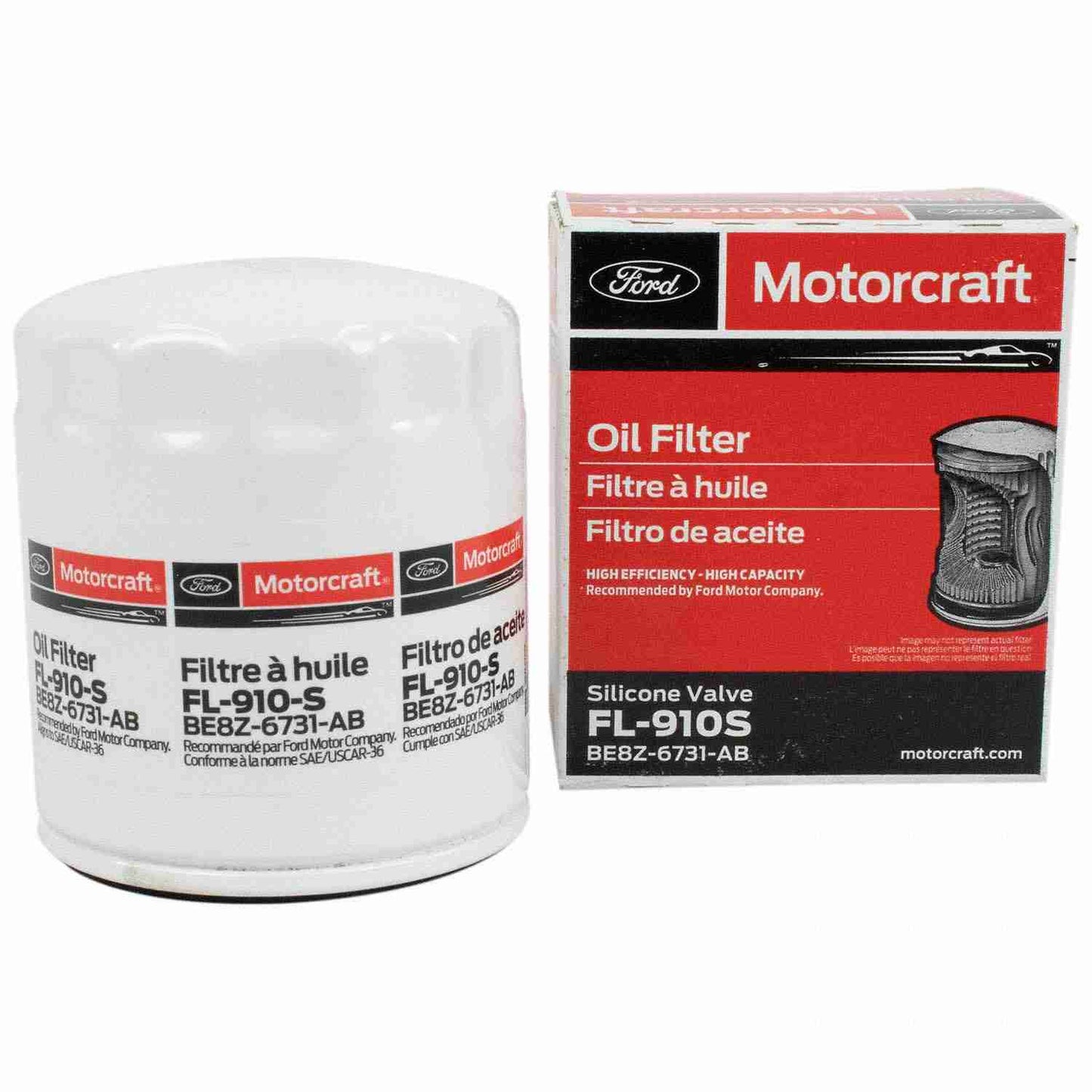 Angle View of Engine Oil Filter MOTORCRAFT FL910S