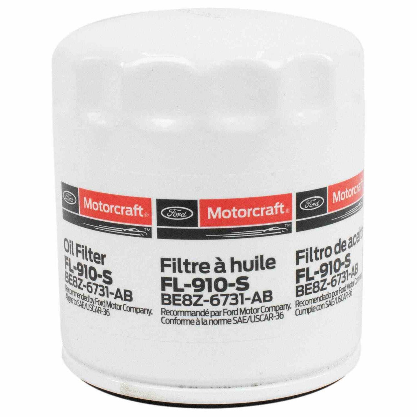 Front View of Engine Oil Filter MOTORCRAFT FL910S