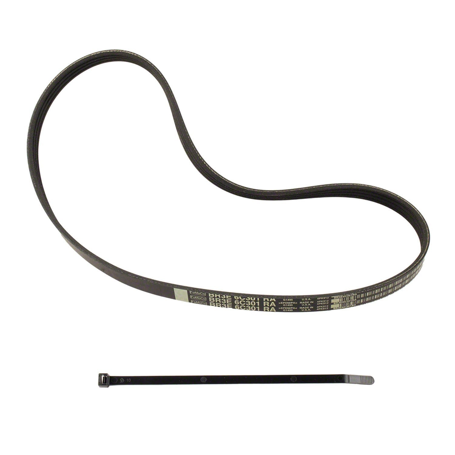 Back View of Accessory Drive Belt MOTORCRAFT JK4364A