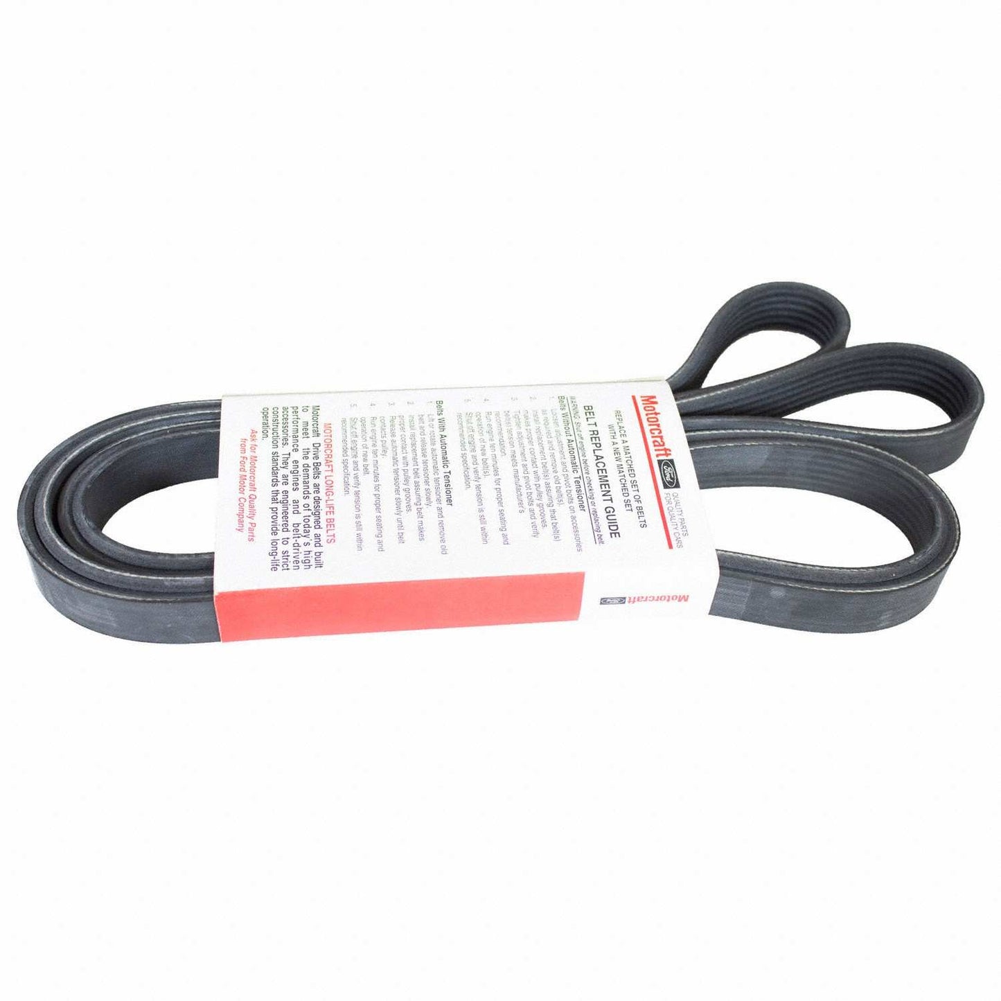 Bottom View of Accessory Drive Belt MOTORCRAFT JK61037A